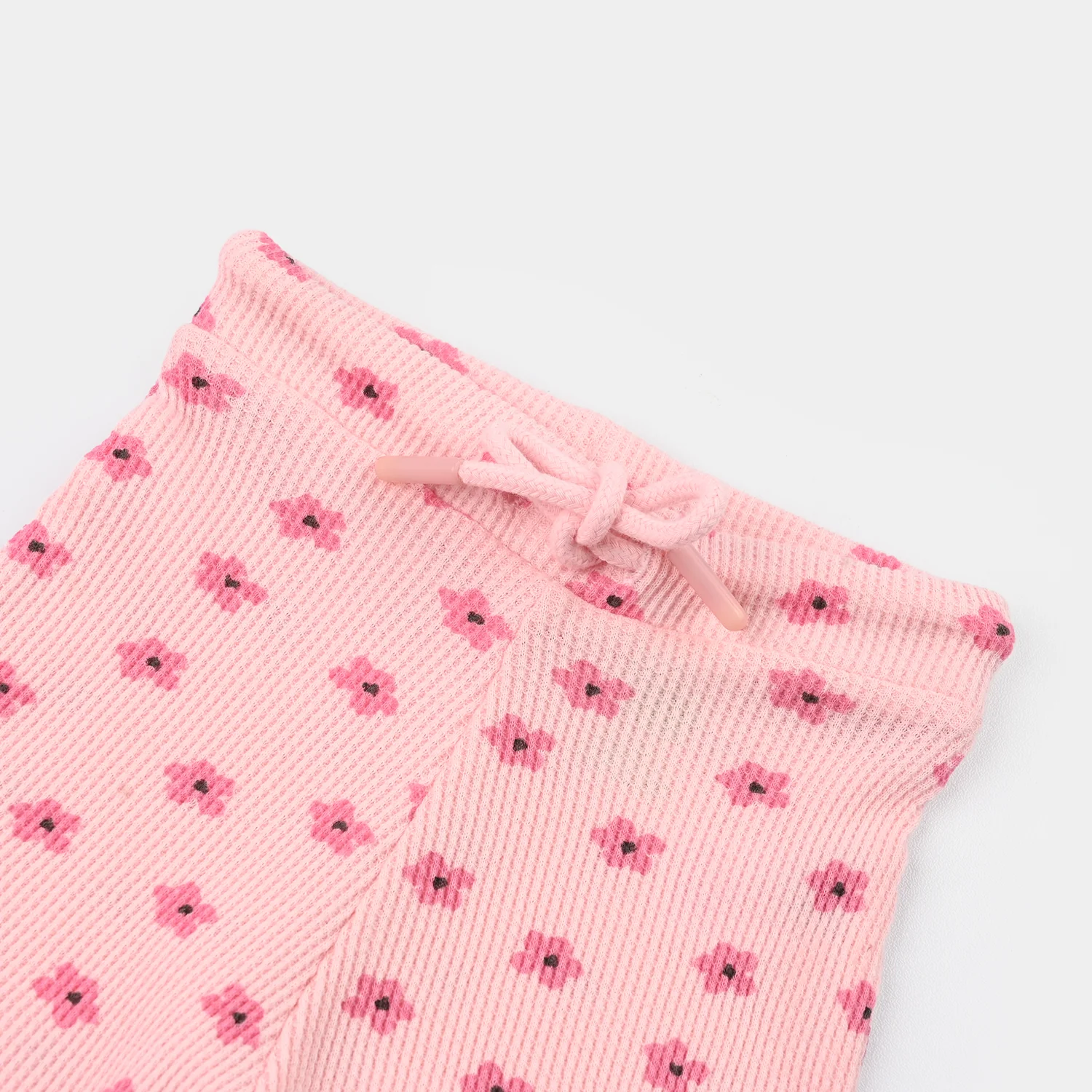 Infant Girls Thermal Knitted Short Pink Flowers-Crystal.Rose - Image 2
