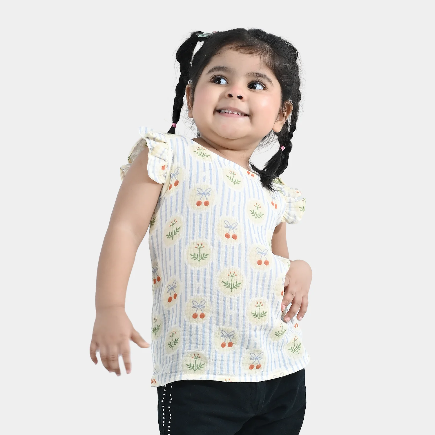 Infant Girls Cotton Top (Ruffle) - Multi - Image 3
