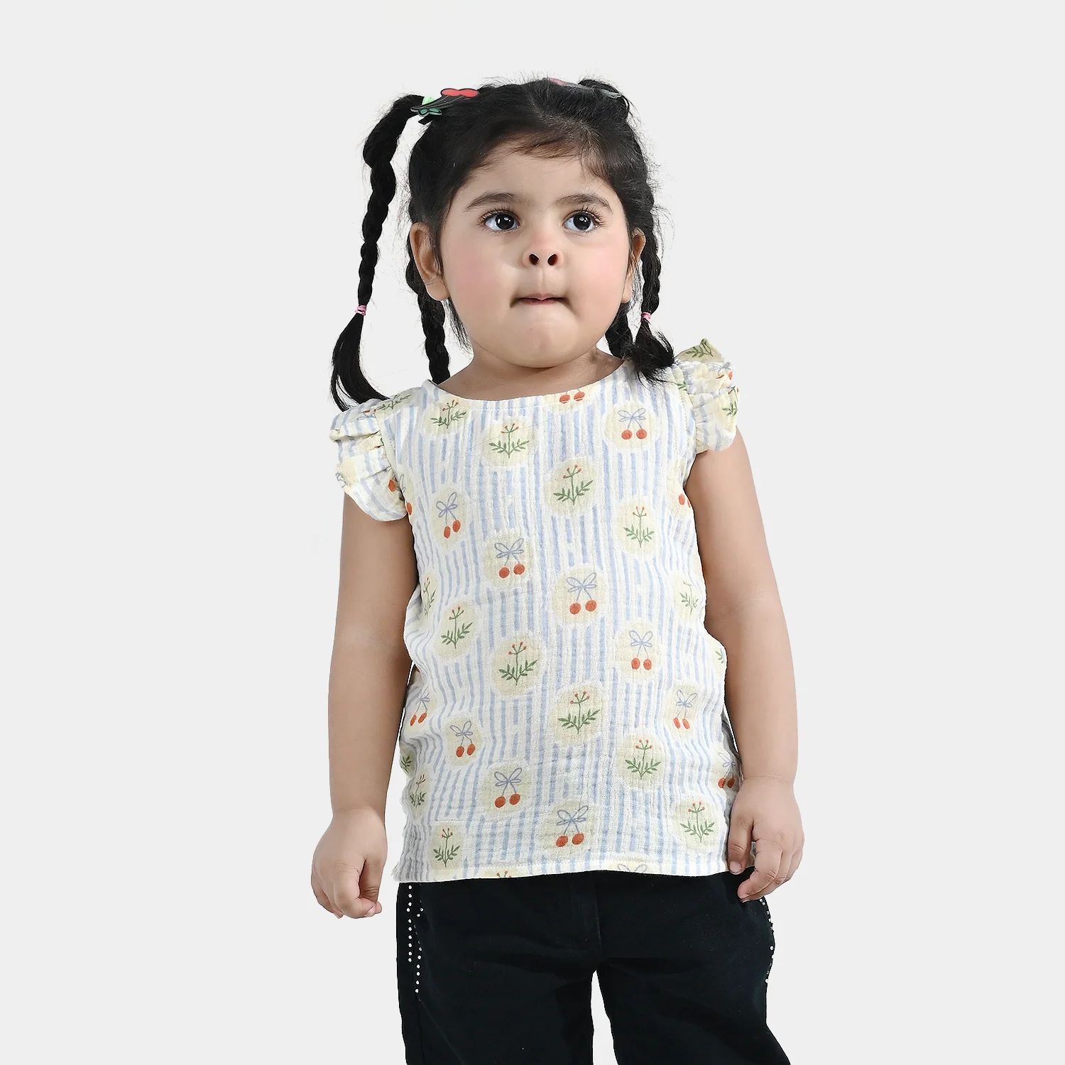 Infant Girls Cotton Top (Ruffle) - Multi - Image 4