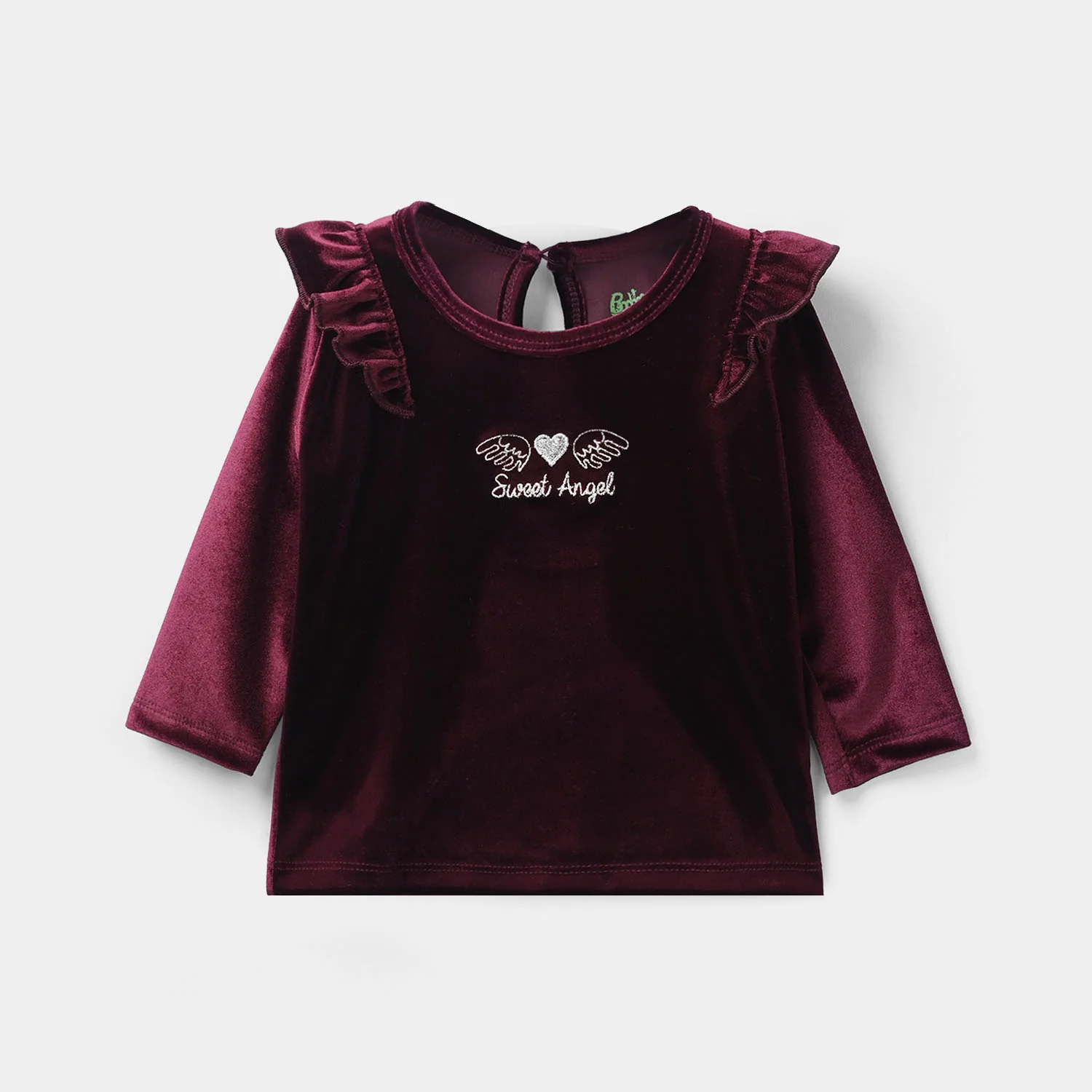 Infant Girls Velvet Suit Raffle Style-Red - Image 4