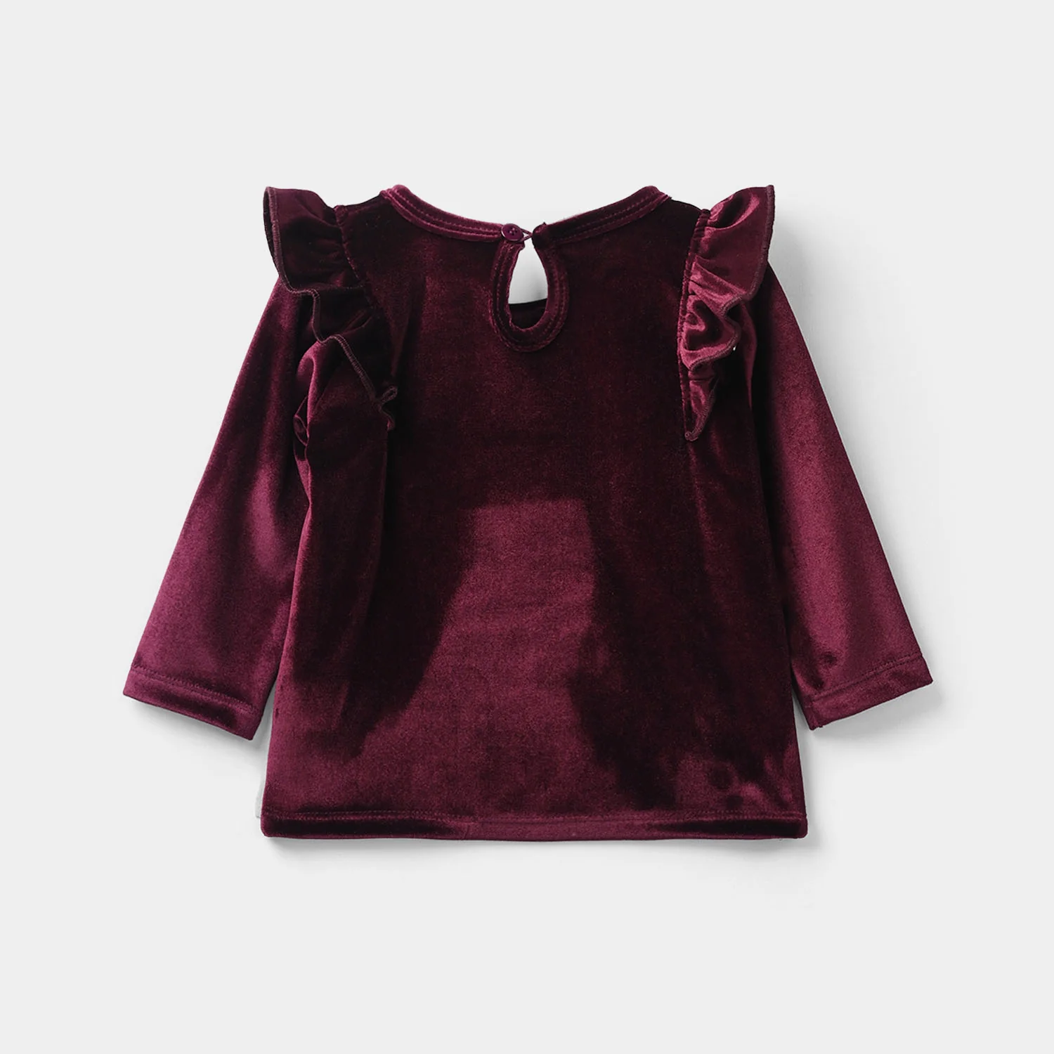 Infant Girls Velvet Suit Raffle Style-Red - Image 7