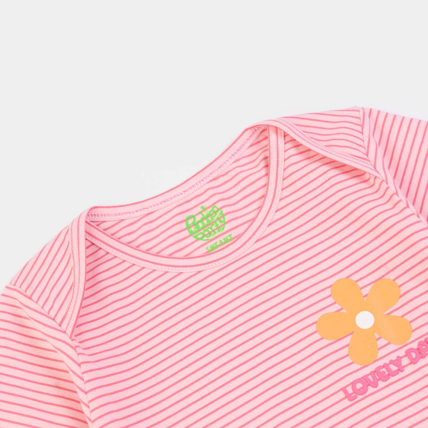 Infant Girls Yarn Dyed Romper β Pink - Image 2