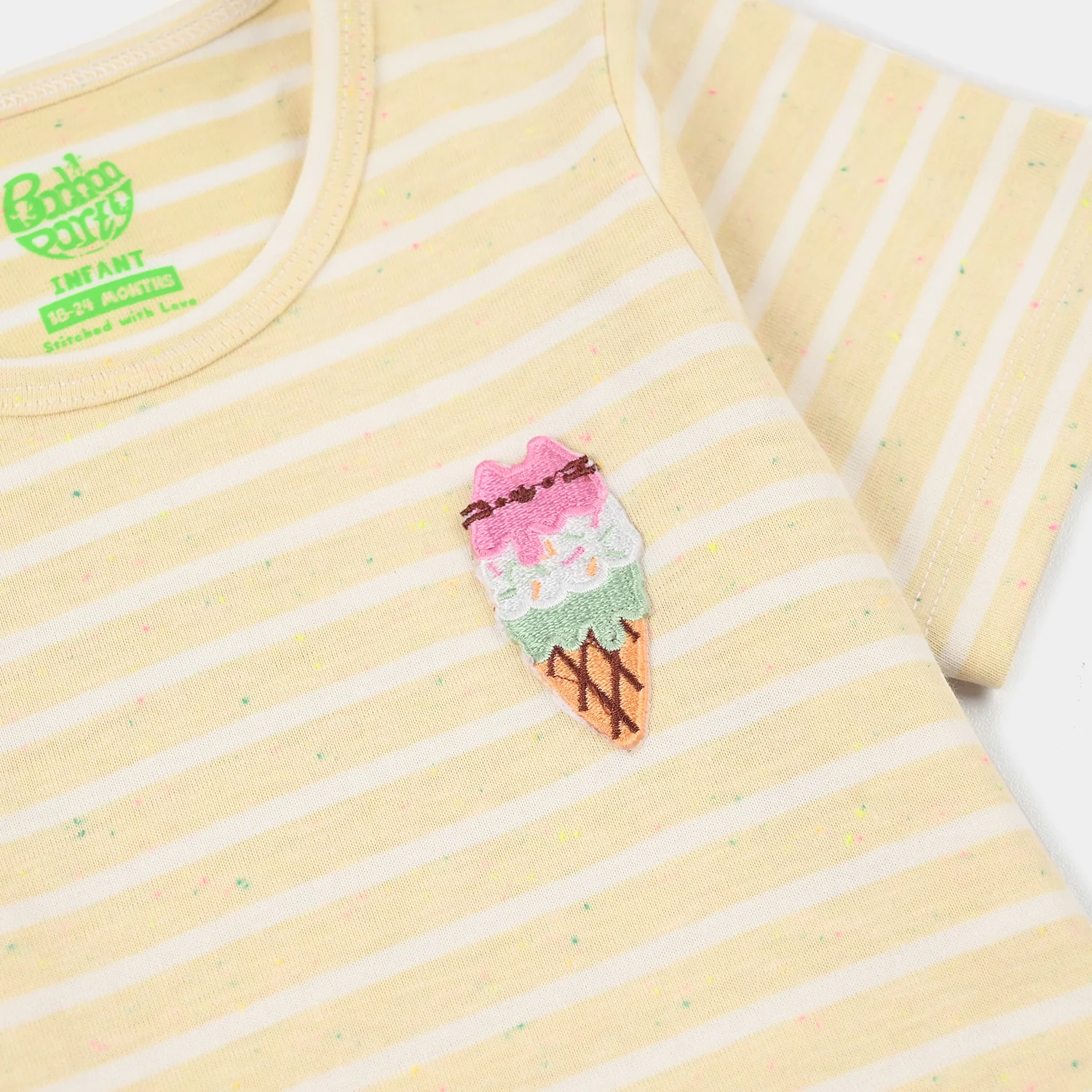 Infant Girls Yarn Dyed Striped T-Shirt - Yellow/White - Image 4