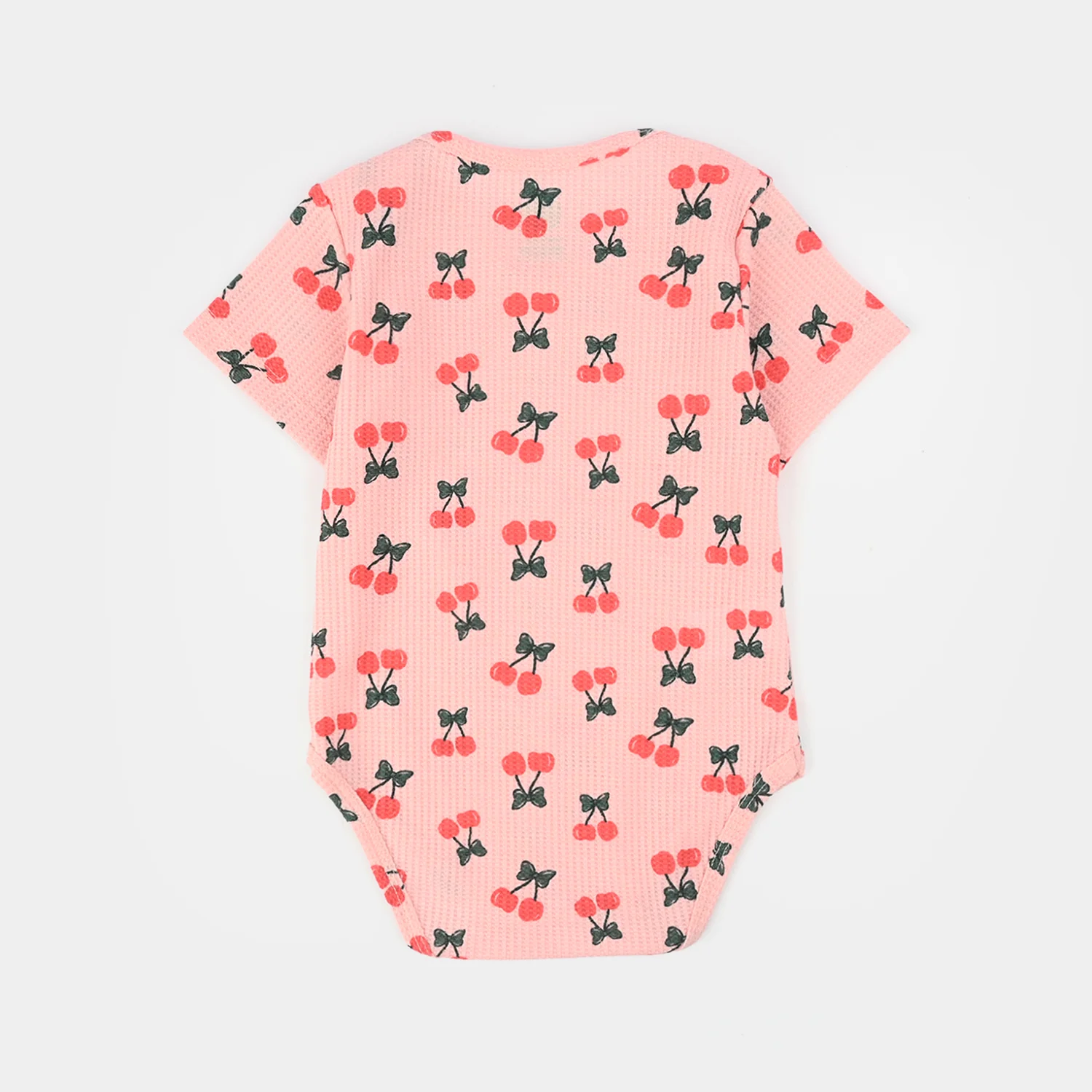 Infant Girls Cotton Romper (Cherry) - Pink - Image 4