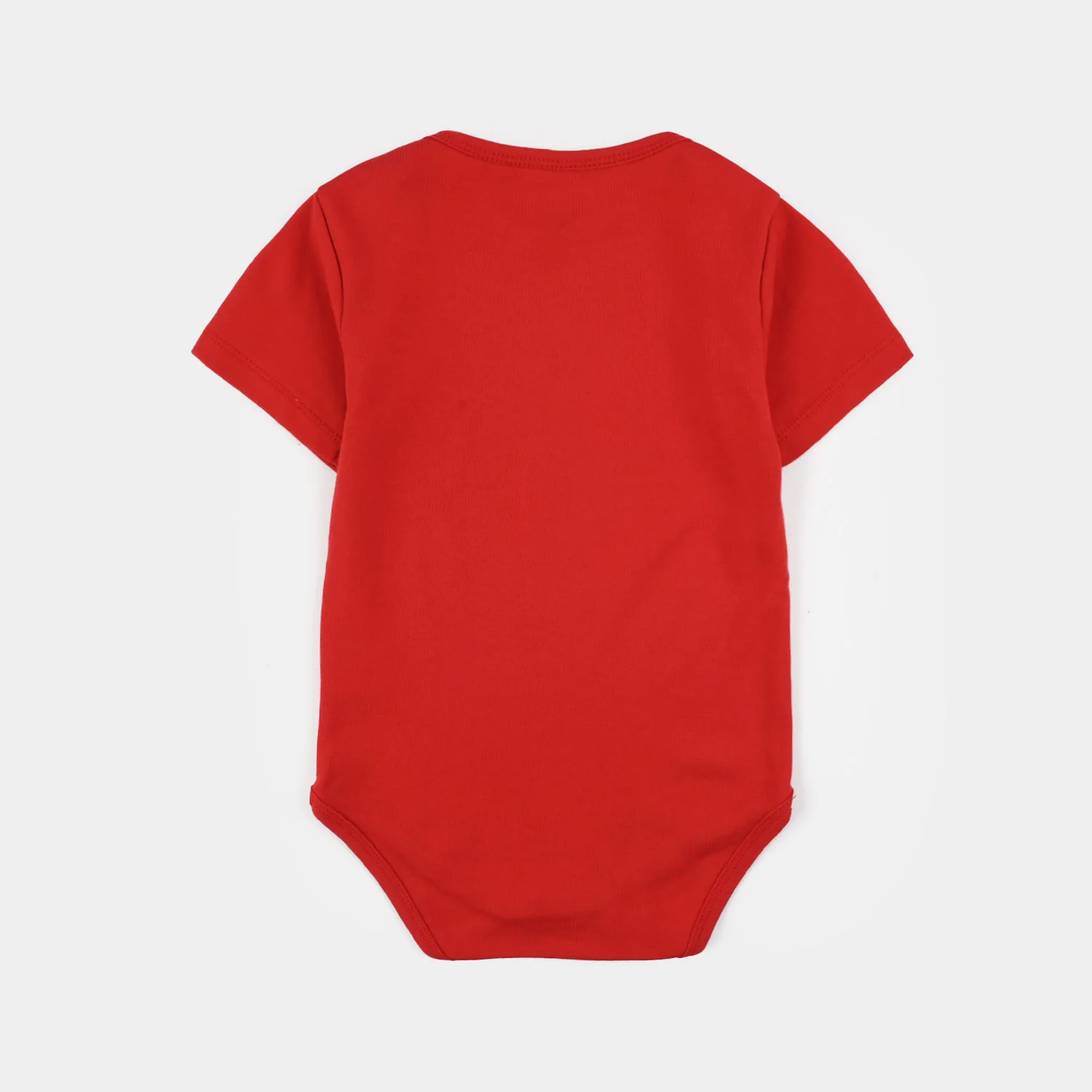 Infant Unisex Cotton Interlock Romper (Milk Club) - Red - Image 4