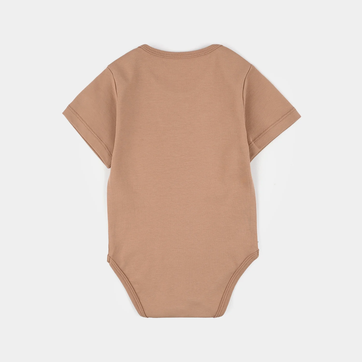 Infant Unisex Cotton Interlock Romper (Beach Time) - Brown - Image 4