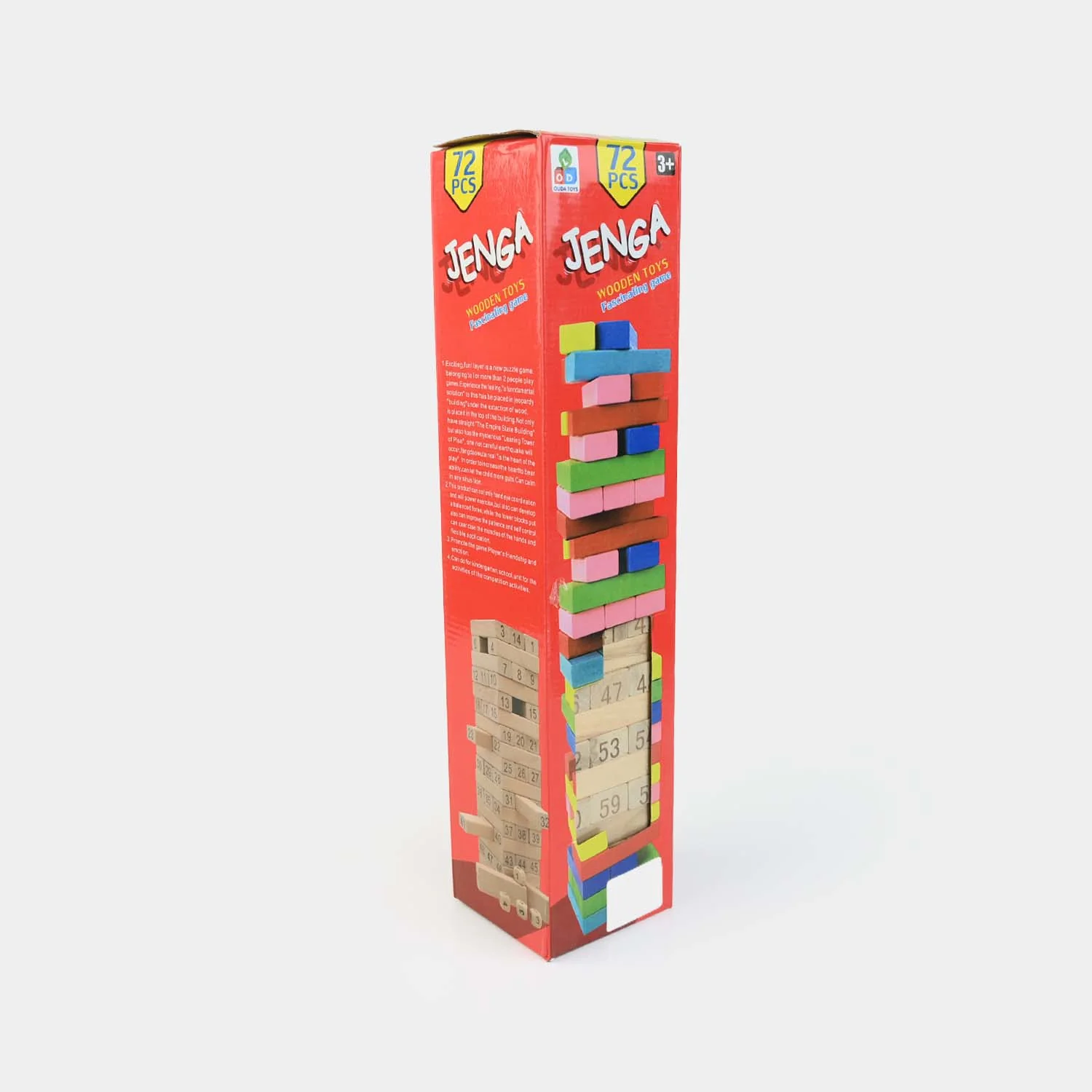 Jenga Game with Wooden Blocks, Stacking Tower Game | 72PCS - Image 2