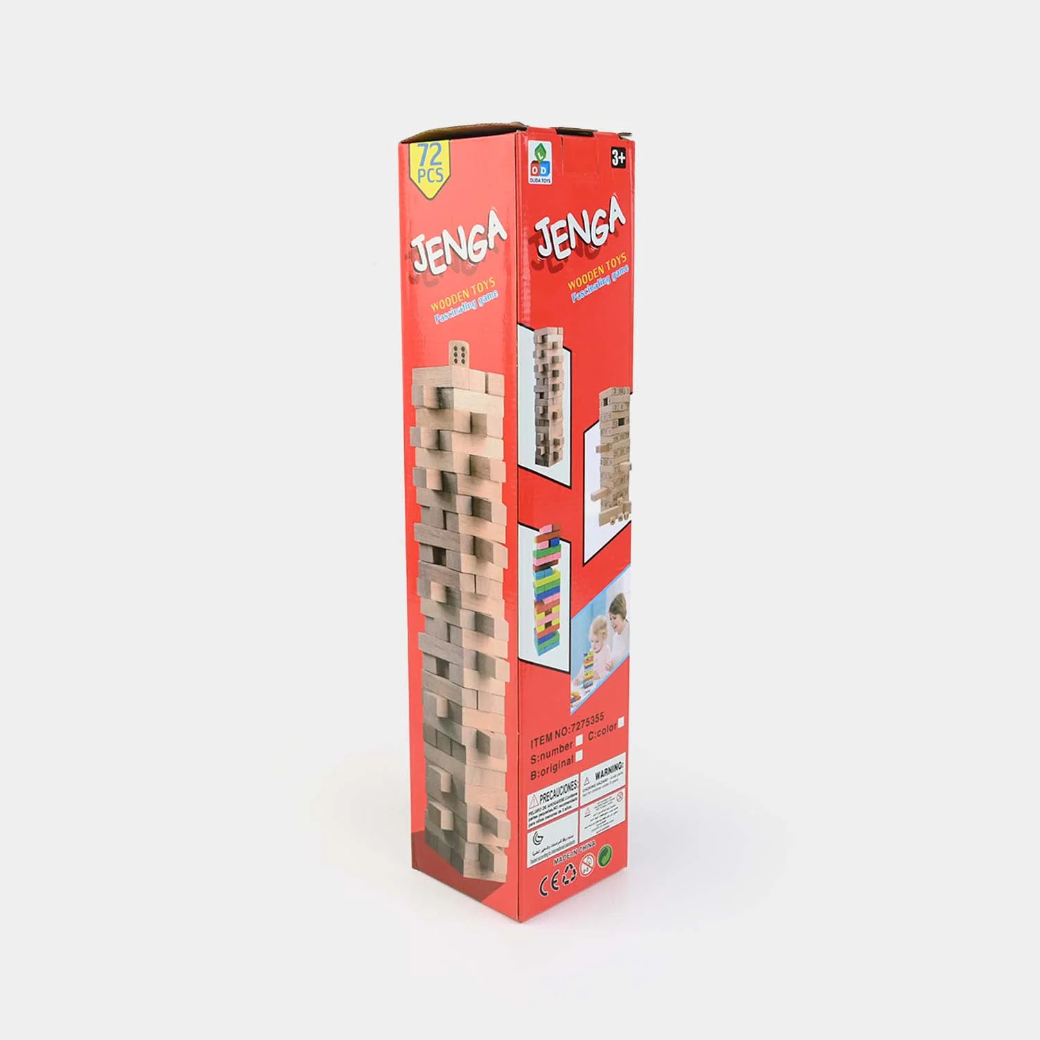 Jenga Game with Wooden Blocks, Stacking Tower Game | 72PCS - Image 3