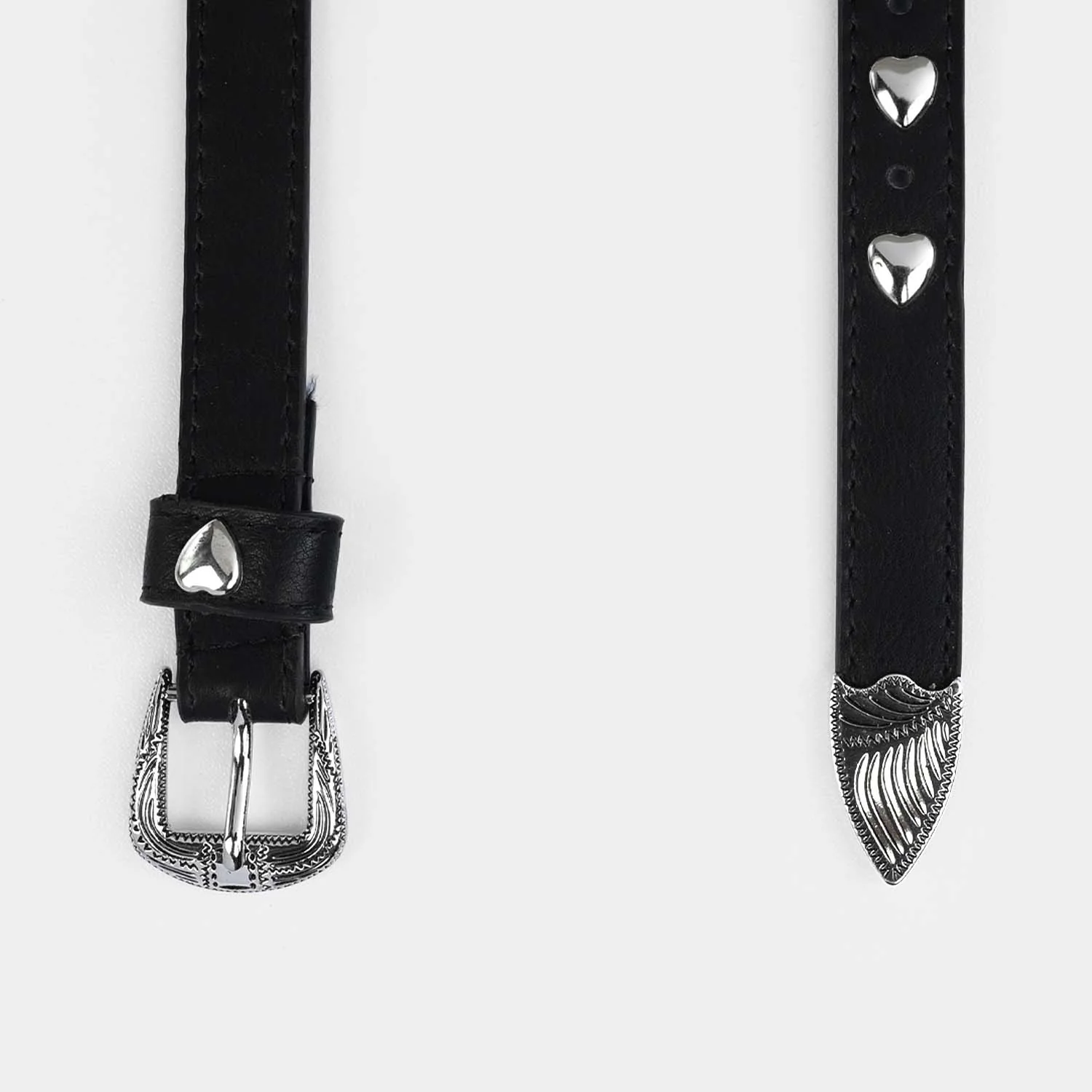 Kids Belt Metalic Heart - BLACK - Image 2