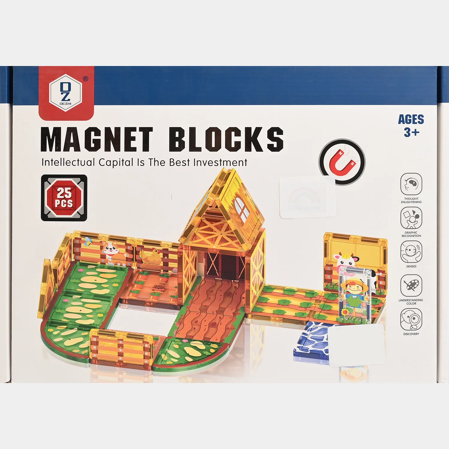 Kids Magnetic Farmhouse Building Blocks Set β 25 Pieces - Image 3