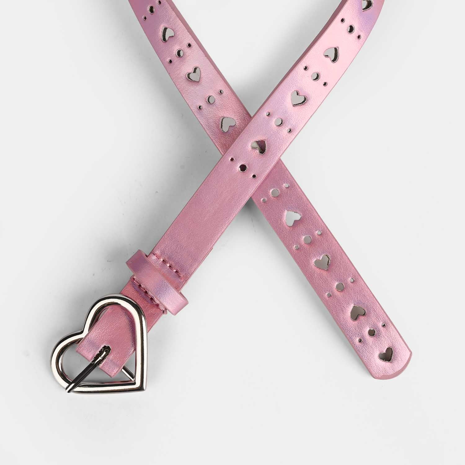 Kids PU Belt Heart-6007-Pink - Image 2