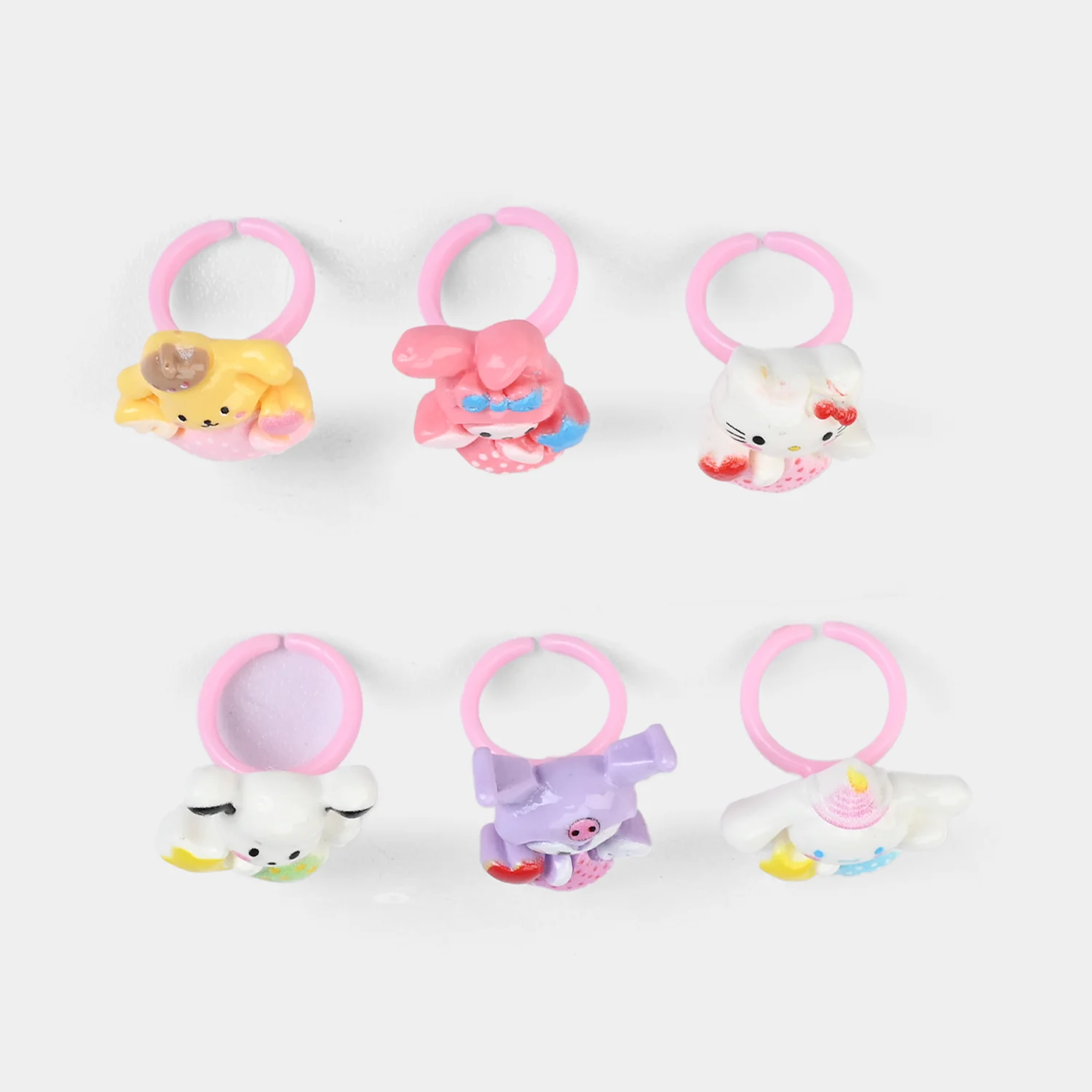 Cute Colorful Girls Ring Set | Pack of 6 - Image 2