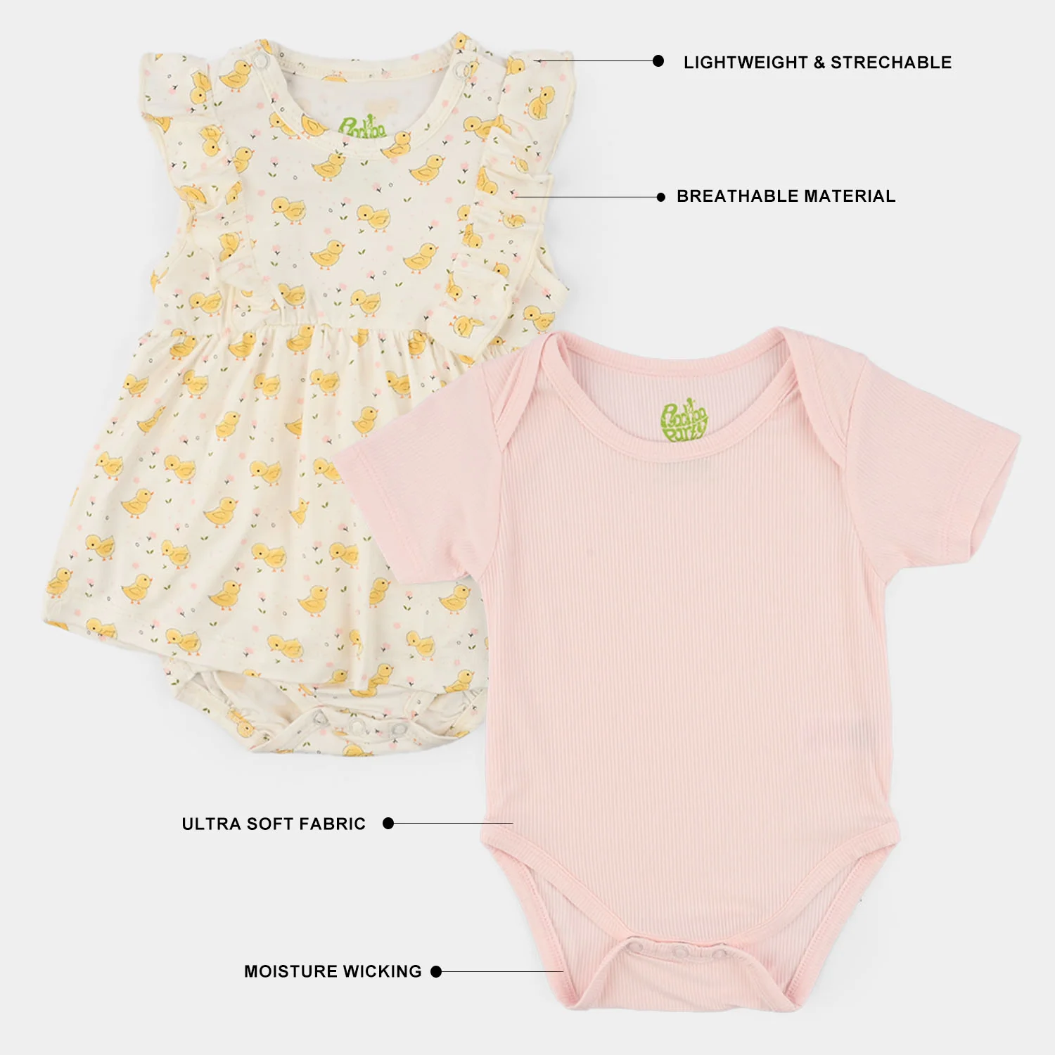 Infant Girls Bamboo Viscose Romper Set (Chicks) - Multi - Image 3