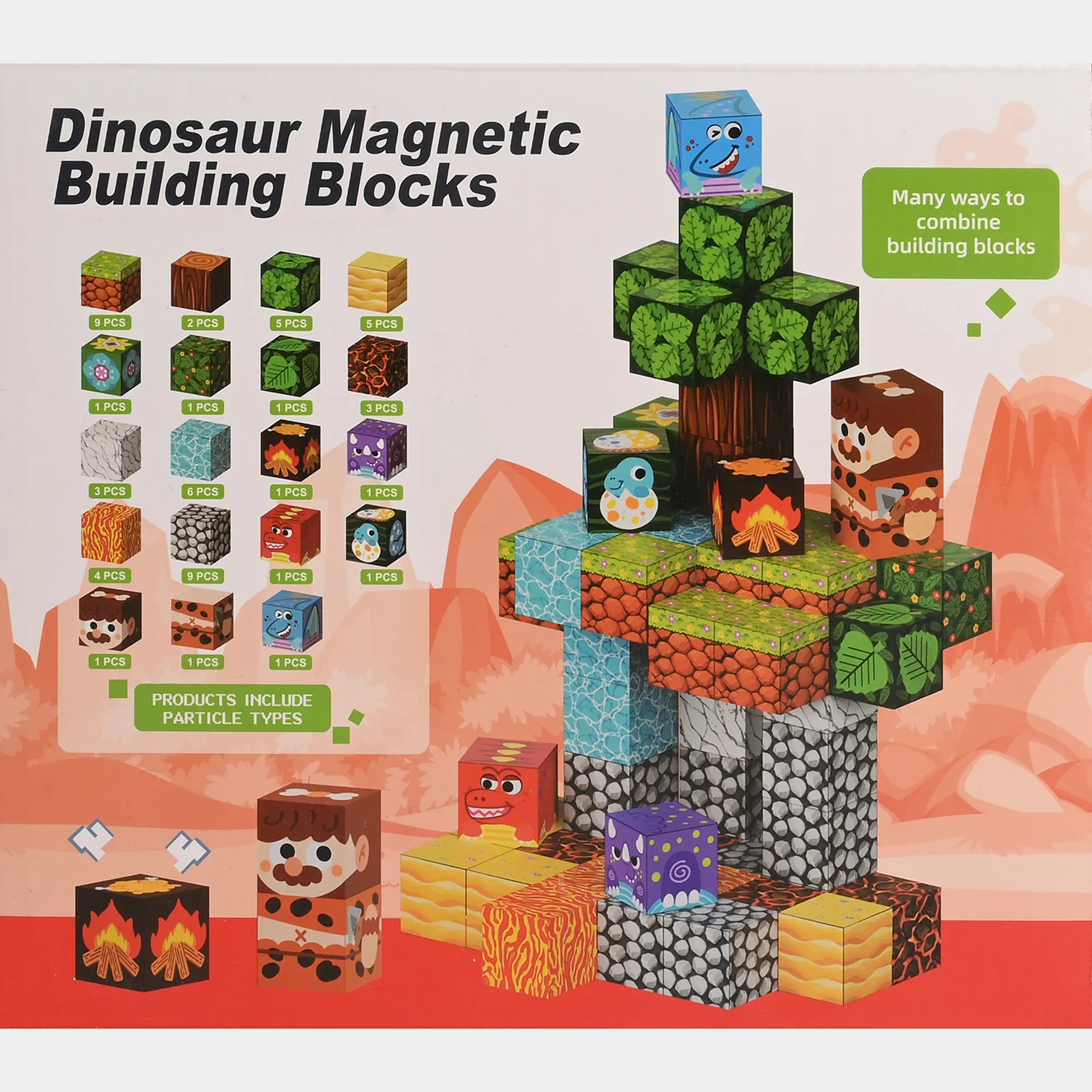 Dinosaur Magnetic Building Blocks | 56Pcs - Image 2