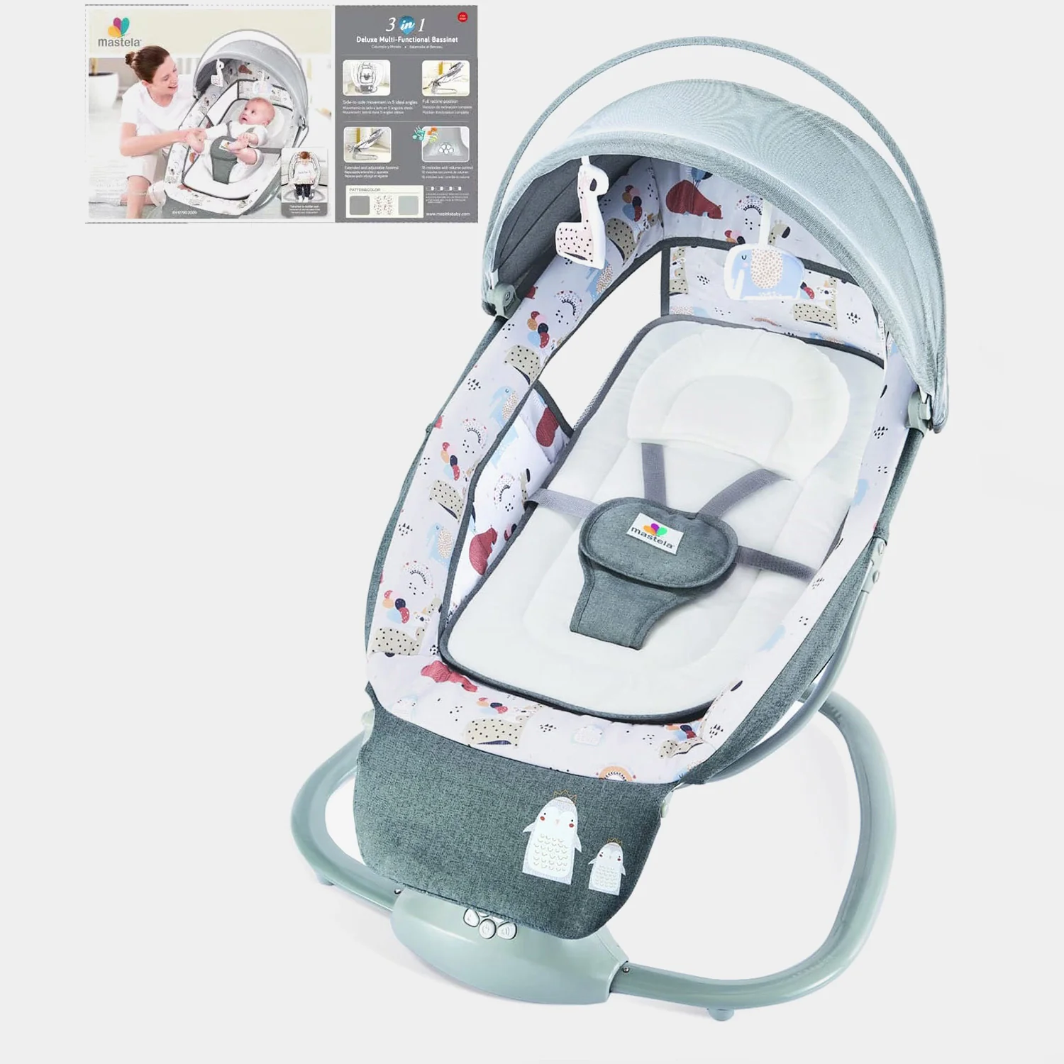 Mastela 3-in-1 Deluxe Multi-Functional Bassinet/Swing(8208) - Image 3