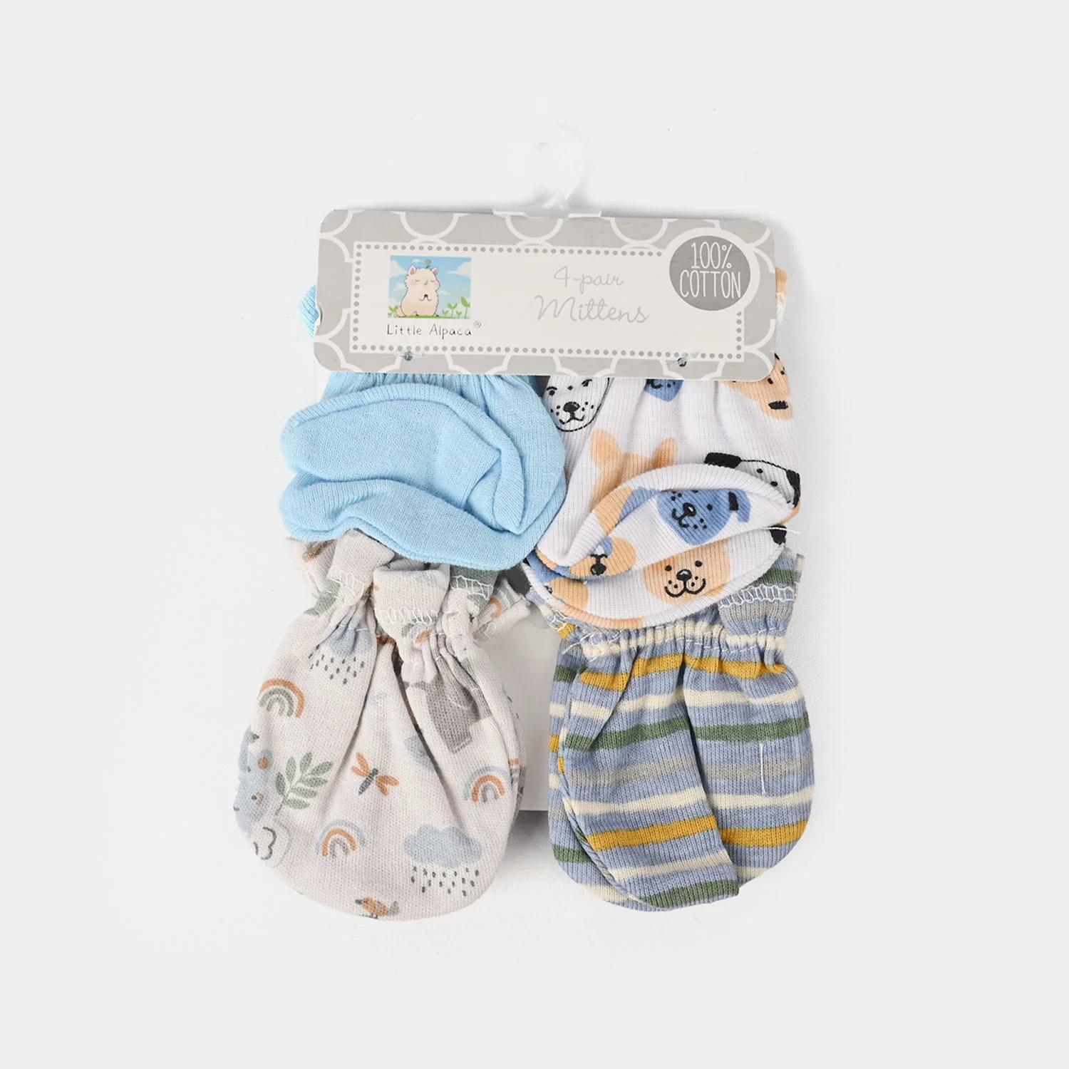 Cotton Mittens Set 4 Pair - Image 3