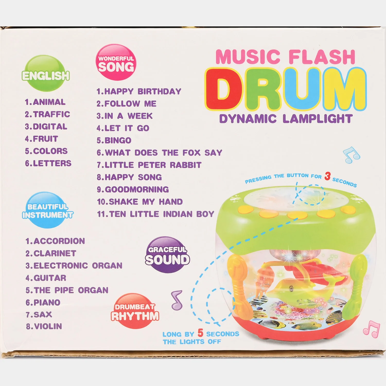 Musical Flash Fish Rotating Drum Toy - Image 7