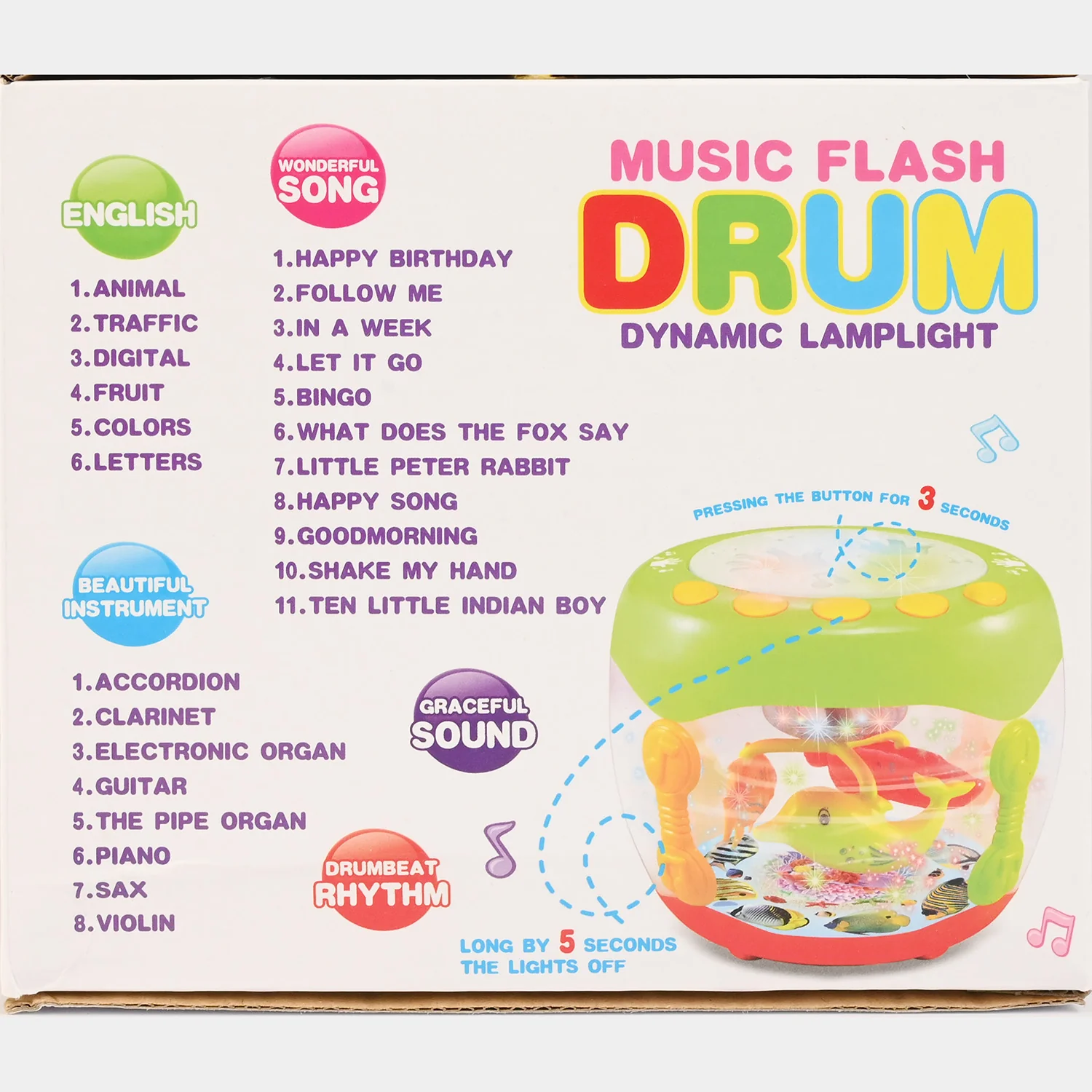 Musical Flash Fish Rotating Drum Toy - Image 7