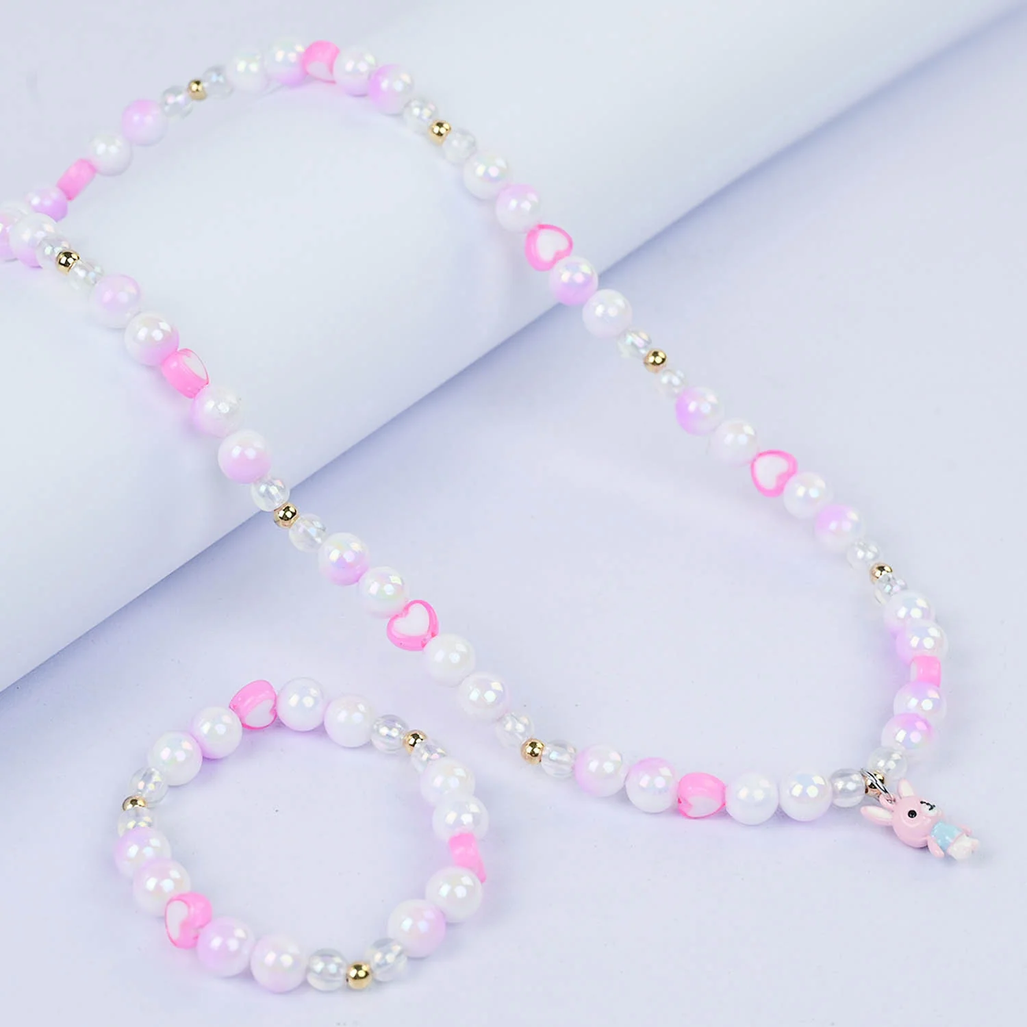 CHARM BEADED NECKLACE & BRACELET FOR GIRLS