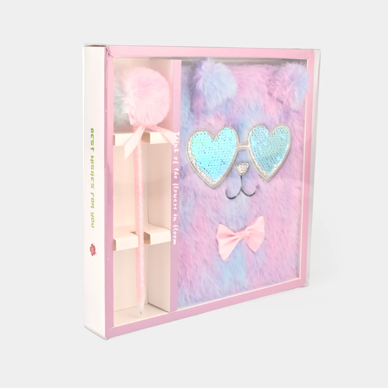 Diary Notebook Set with Pom-Pom Pen - Image 3