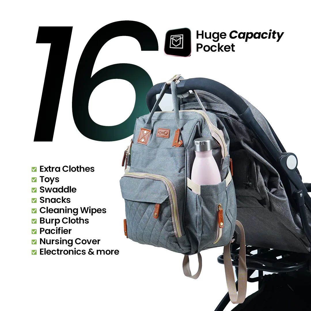 Ornavo Baby Pink Diaper Bag Backpack - Image 5