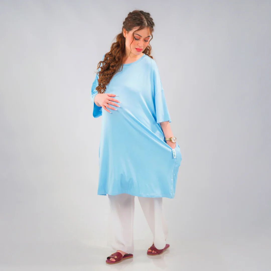 Ornavo Plain Blue Comfy Tee - Image 3