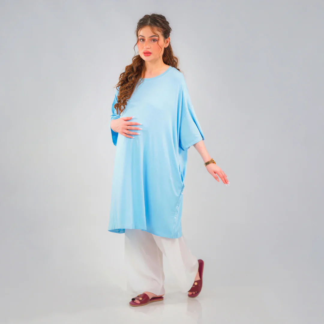 Ornavo Plain Blue Comfy Tee - Image 4