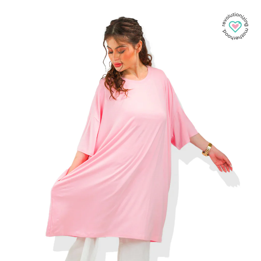 Ornavo Plain Pink Comfy Tee - Image 2