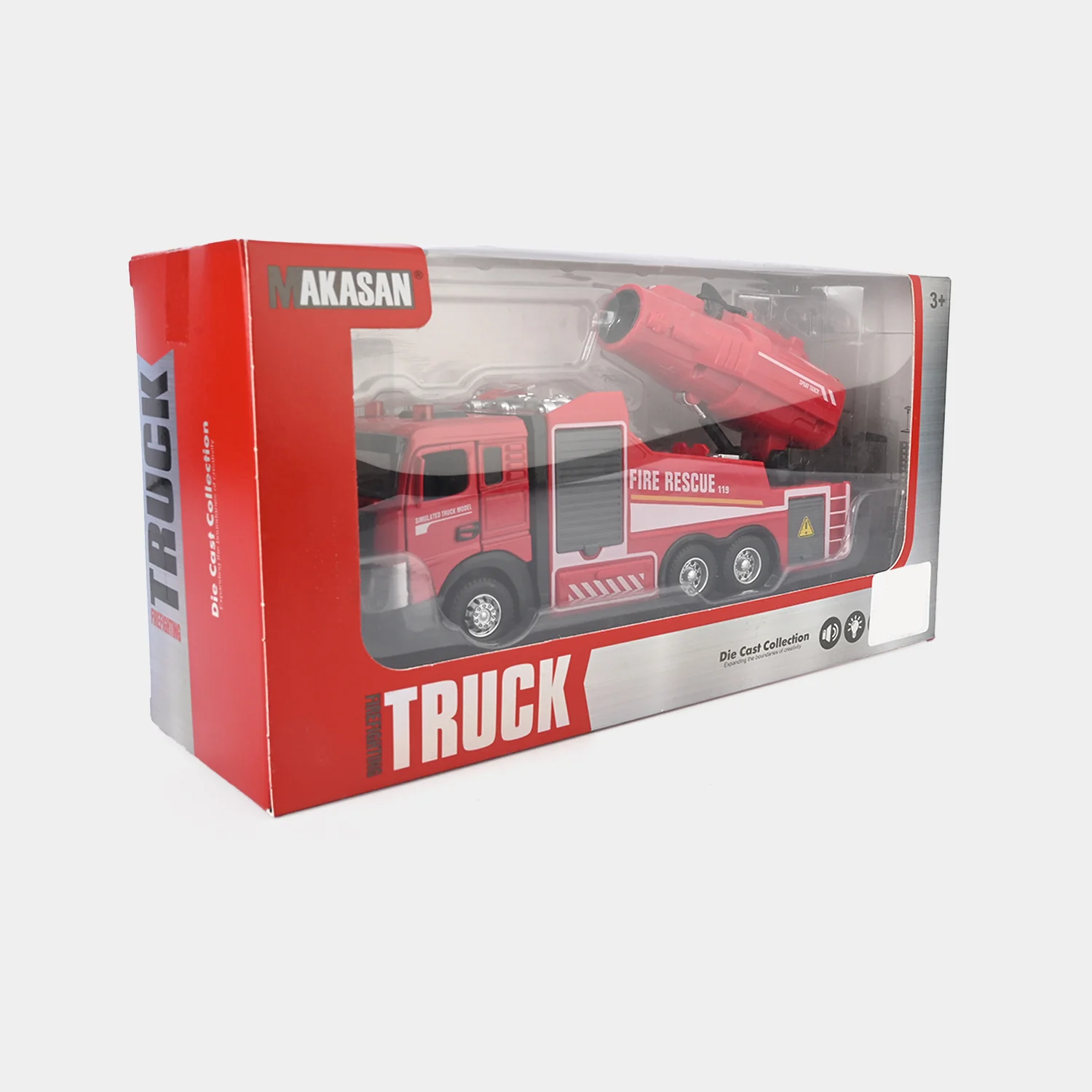 Alloy Fire Rescue Truck with Light & Sound - Image 3