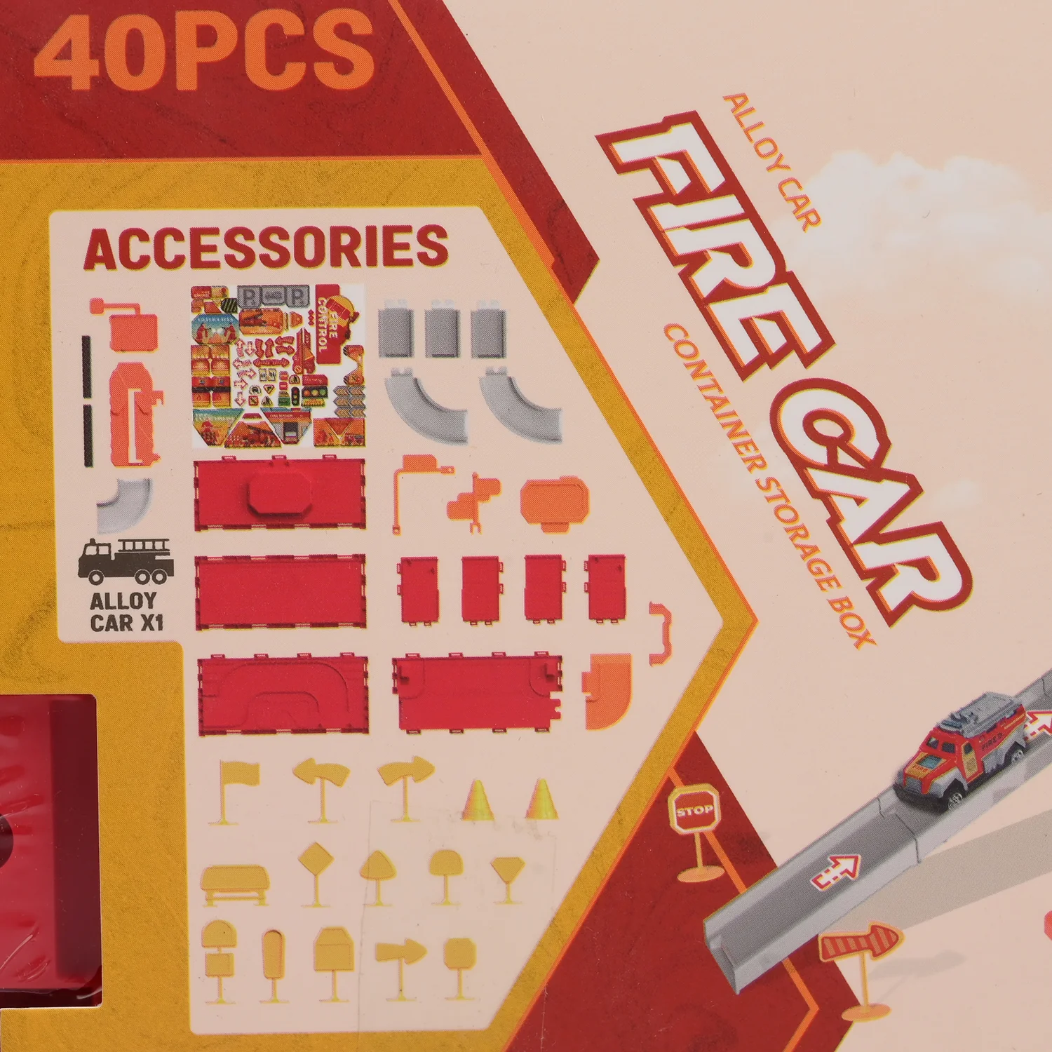 Fire Station Parking Lot Playset | 40PCs - Image 3