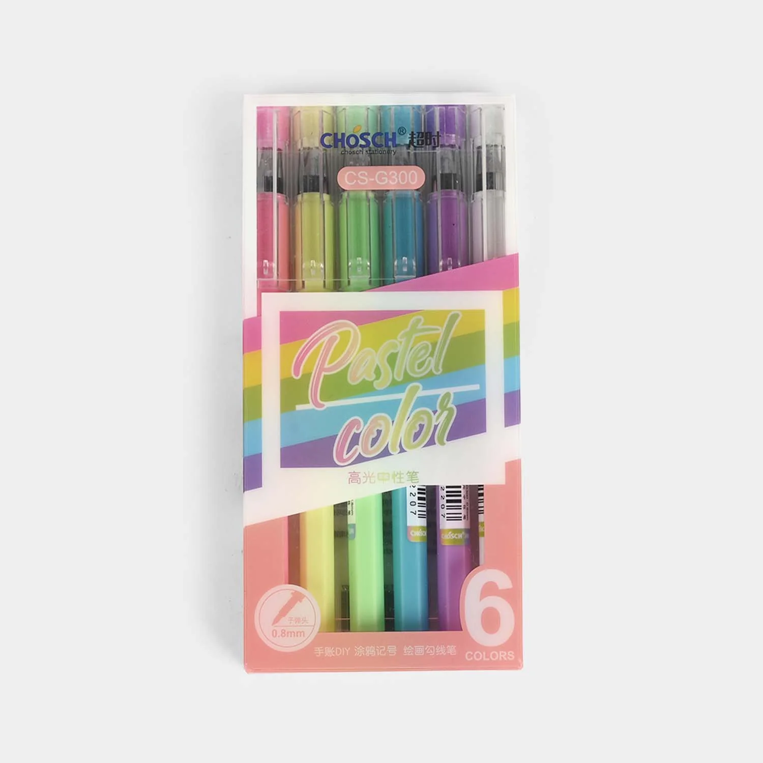 Pastel Color High-Light Gel Pen Set | 6PCs - Image 3