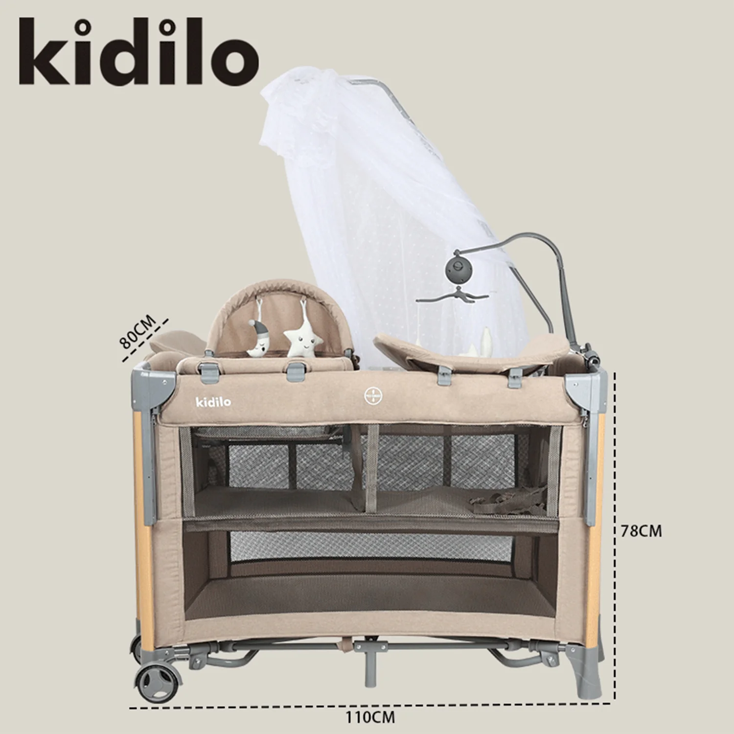 Kidilo 5-in-1 Baby Bed & Playpen | T703M - Image 2