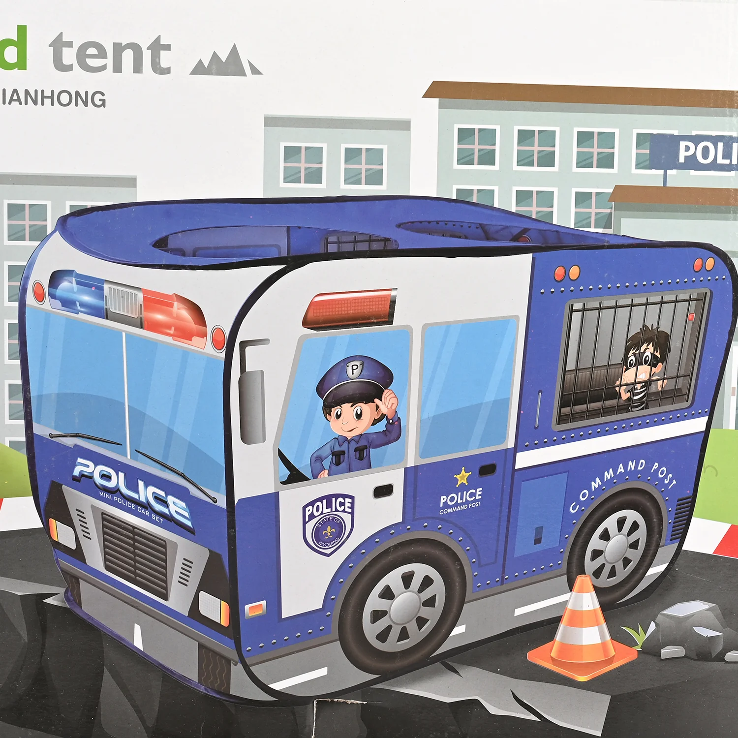 Kids Police Car Play Tent – 30-Piece Activity Set - Image 2