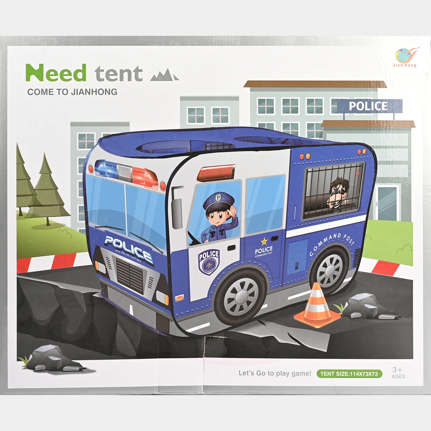 Kids Police Car Play Tent – 30-Piece Activity Set - Image 3