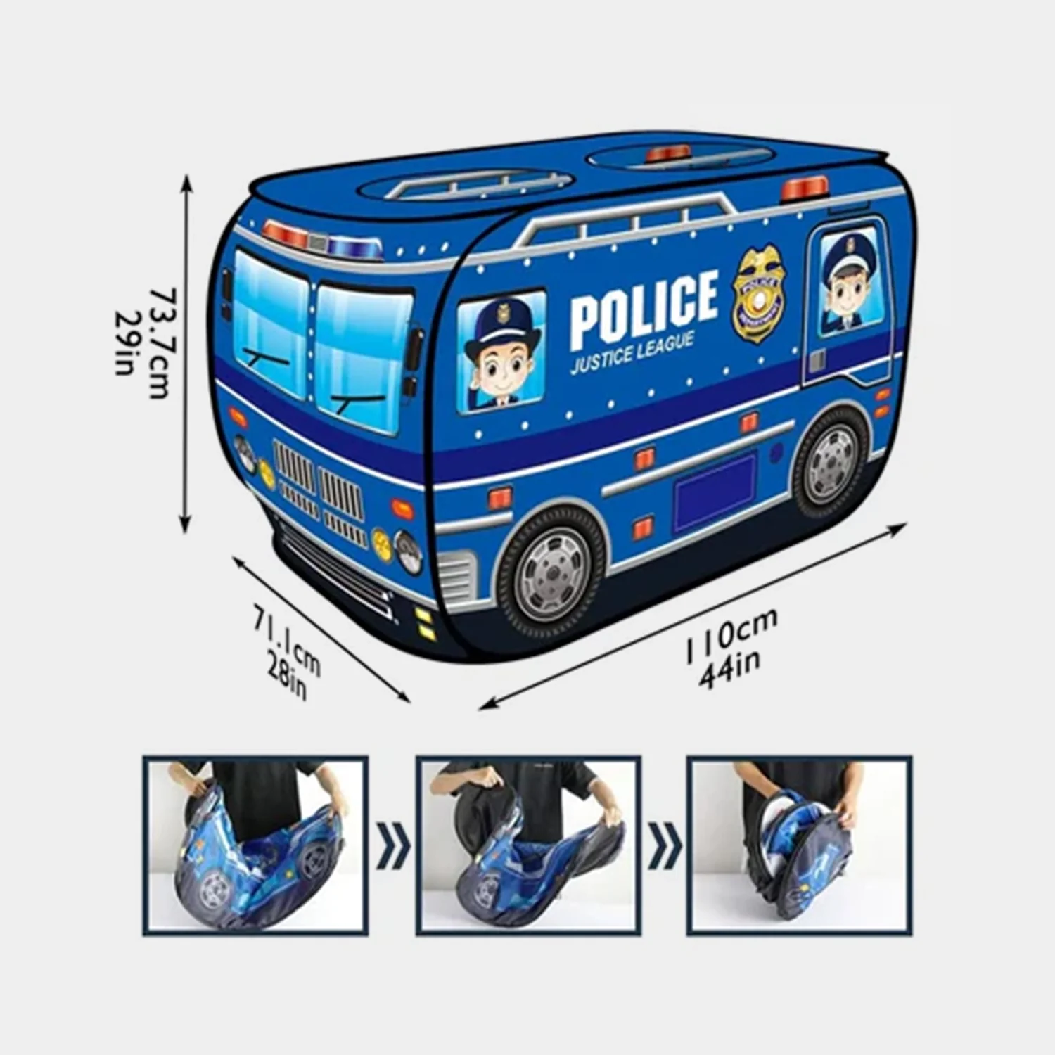 Police Car Pop Up Tent With Carrying Case - Image 4