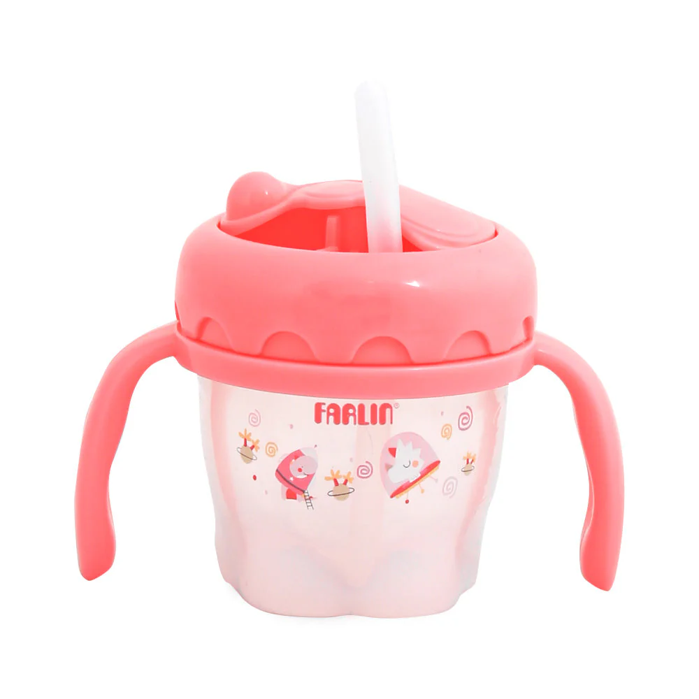 PP GULU DRINKING CUP STEP 3-STRAW 120ML AET-010-C PINK - Image 2
