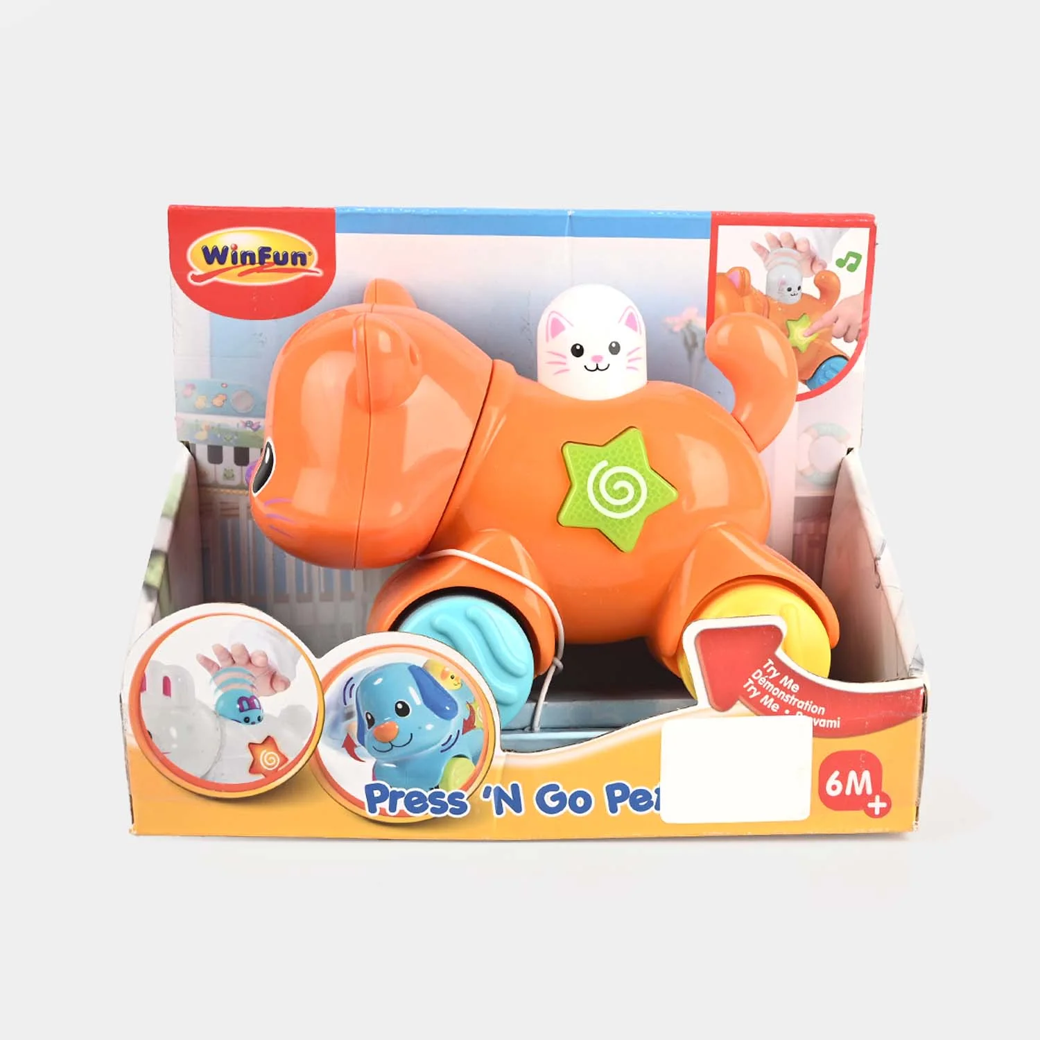 Press N' Go Pet Toy For Kids - Orange (0374) - Image 3