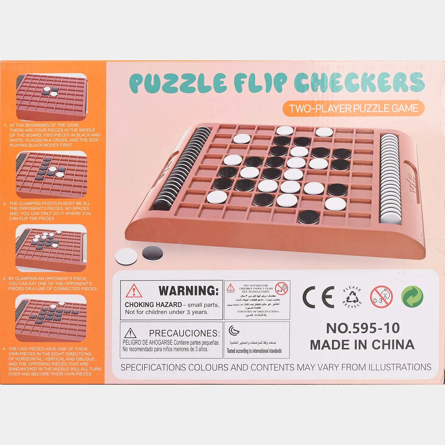Puzzle Flip Checkers Board Game for Kids - Image 6