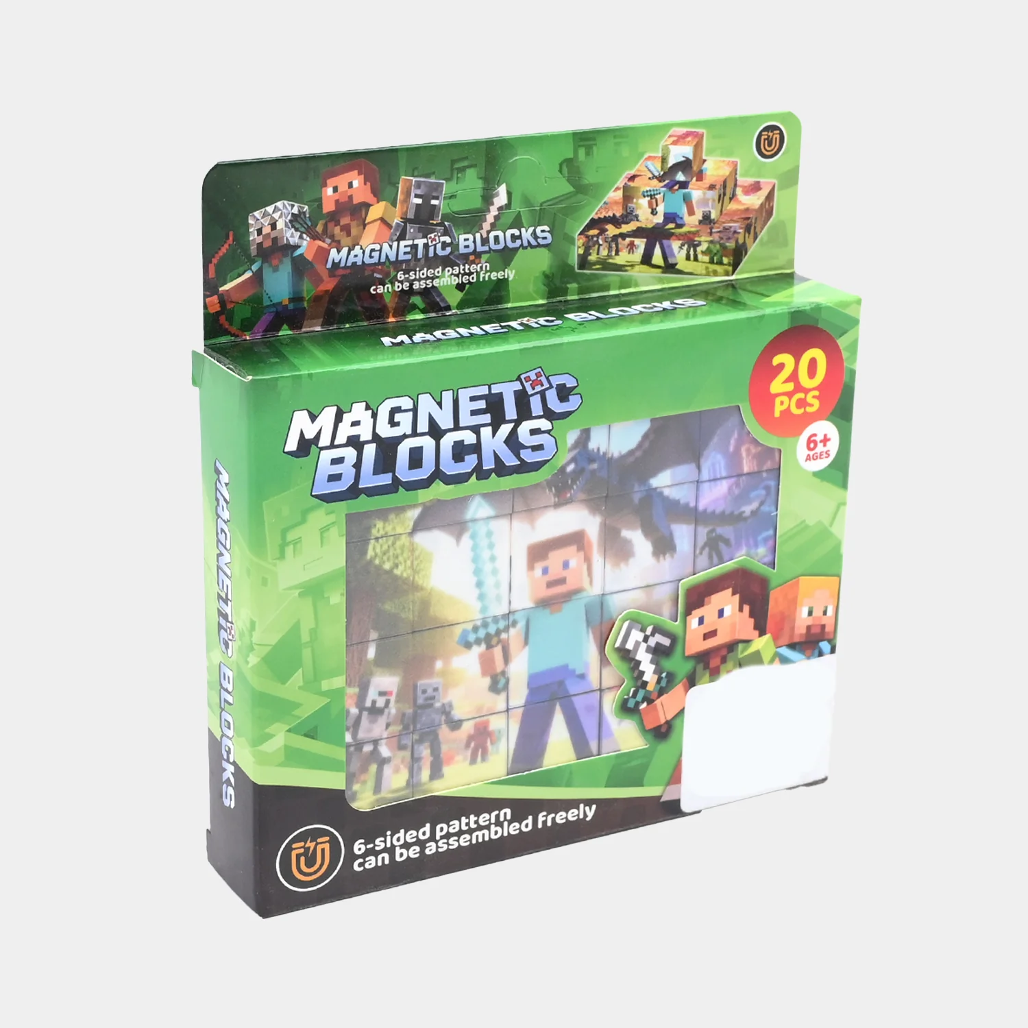 Pixel Adventure Magnetic Blocks Puzzle Set – 20PCS - Image 3