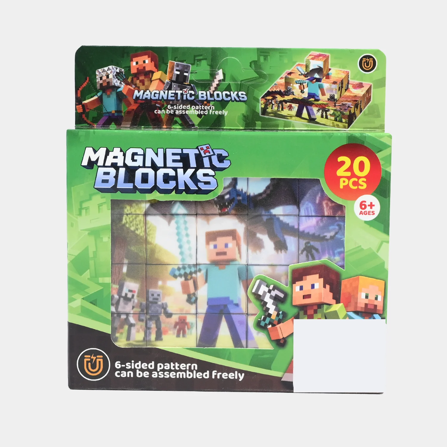 Pixel Adventure Magnetic Blocks Puzzle Set – 20PCS - Image 4