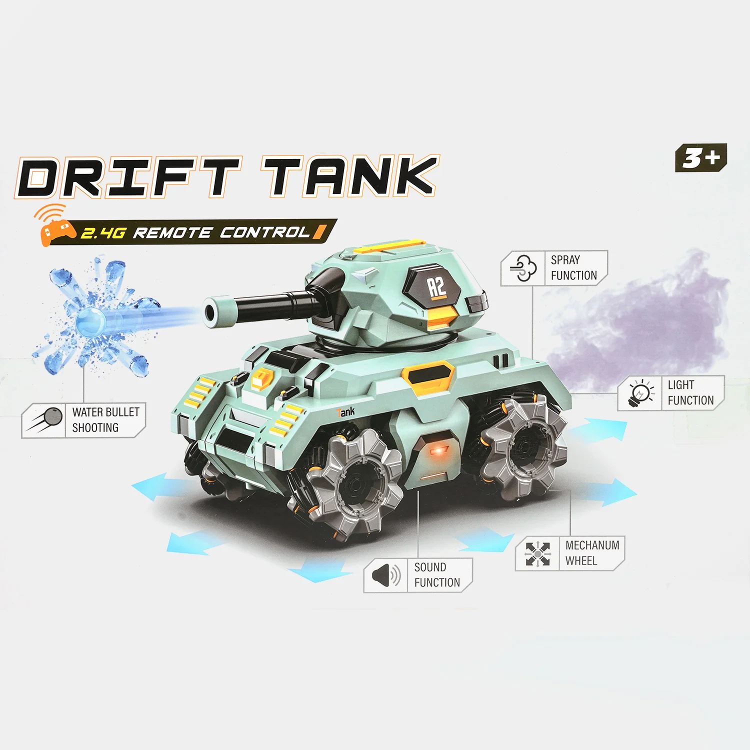 2.4G Remote Control Drift Tank for Kids - Image 8