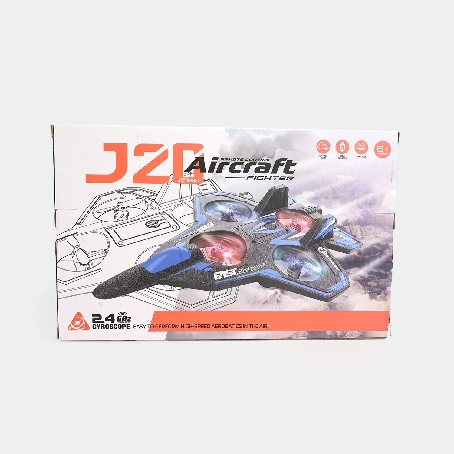 J20 Remote Control Aircraft Fighter – 2.4GHz Gyroscope Stabilized RC Plane - Image 9