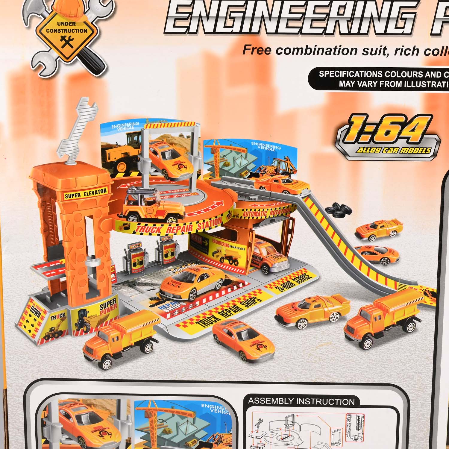Engineering Construction Theme Parking Lot Garage Playset - Image 2