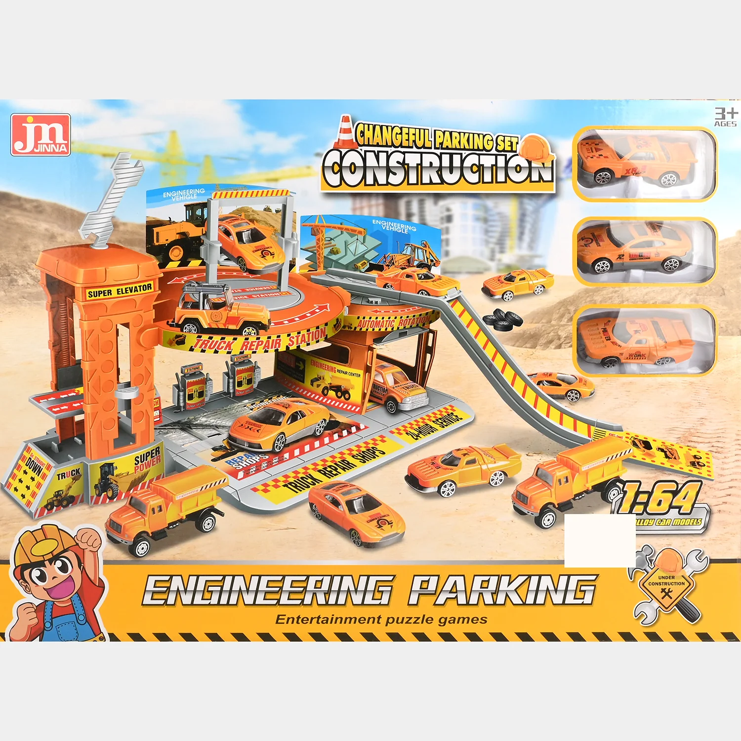 Engineering Construction Theme Parking Lot Garage Playset - Image 3