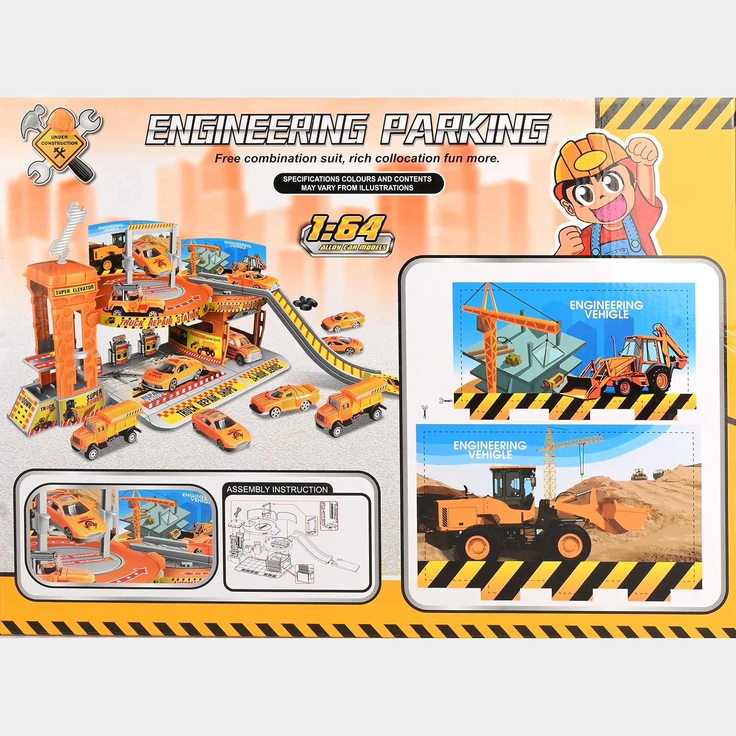 Engineering Construction Theme Parking Lot Garage Playset - Image 4