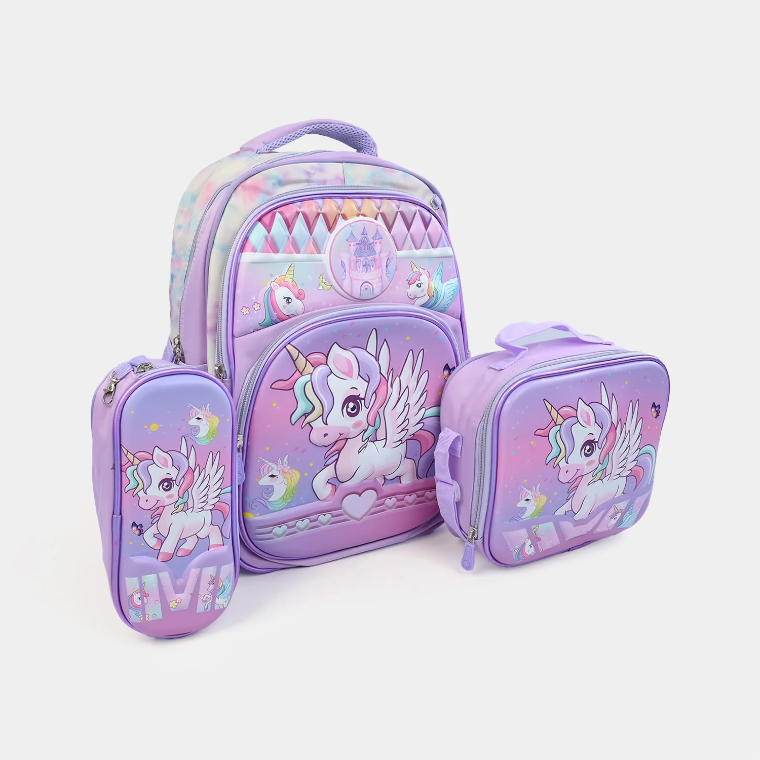 16" 3D Embossed School Bag Set for Kids | Grade 1-4