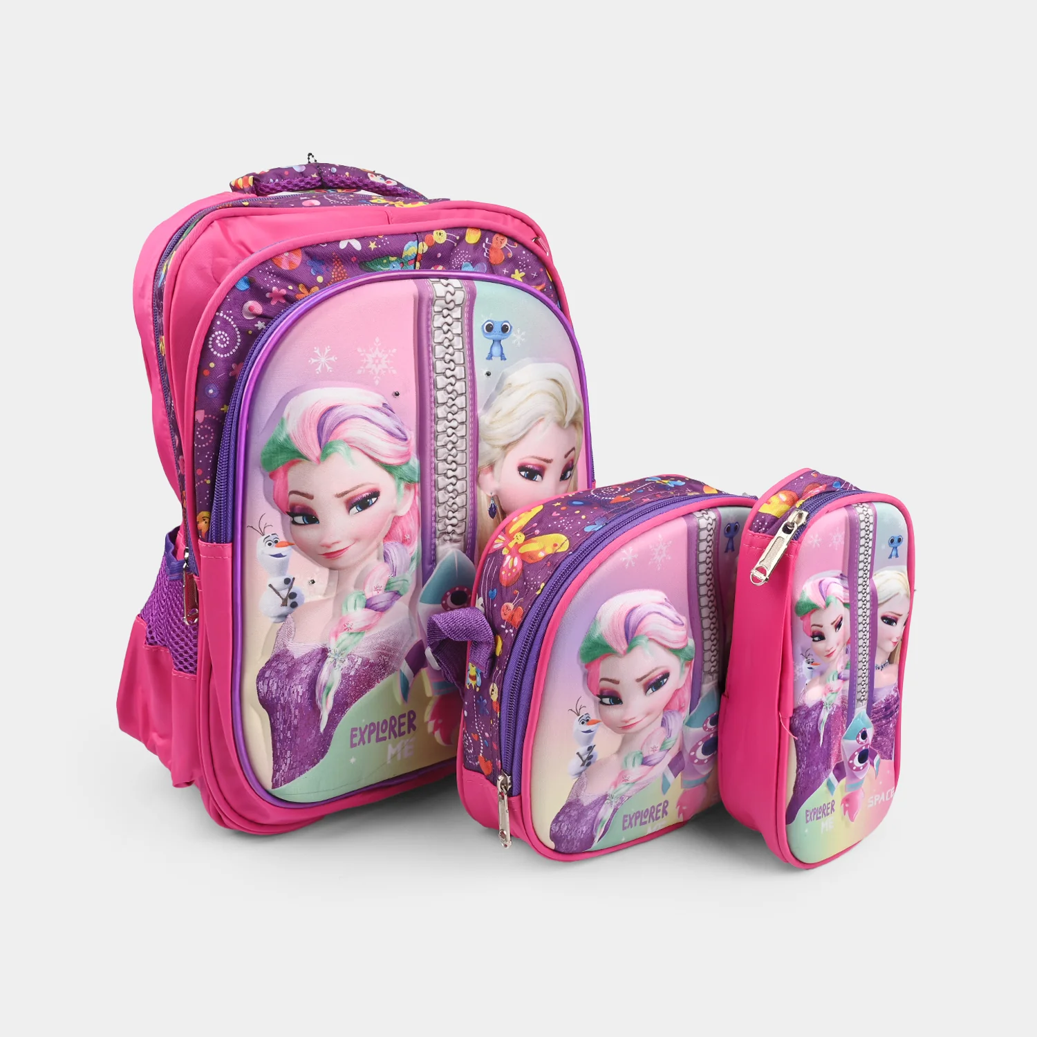 16" 3D Embossed School Bag Set for Kids | Grade 2-5