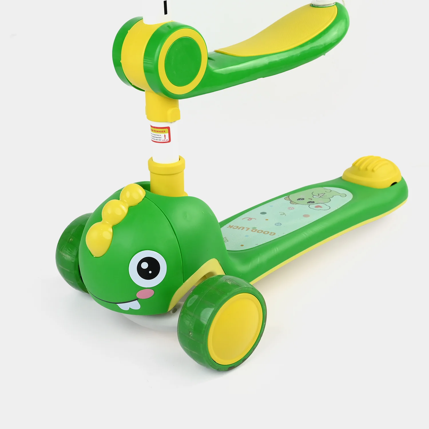 Kids' 3-Wheel Scooty with Lights & Sound | 7691 Green - Image 4