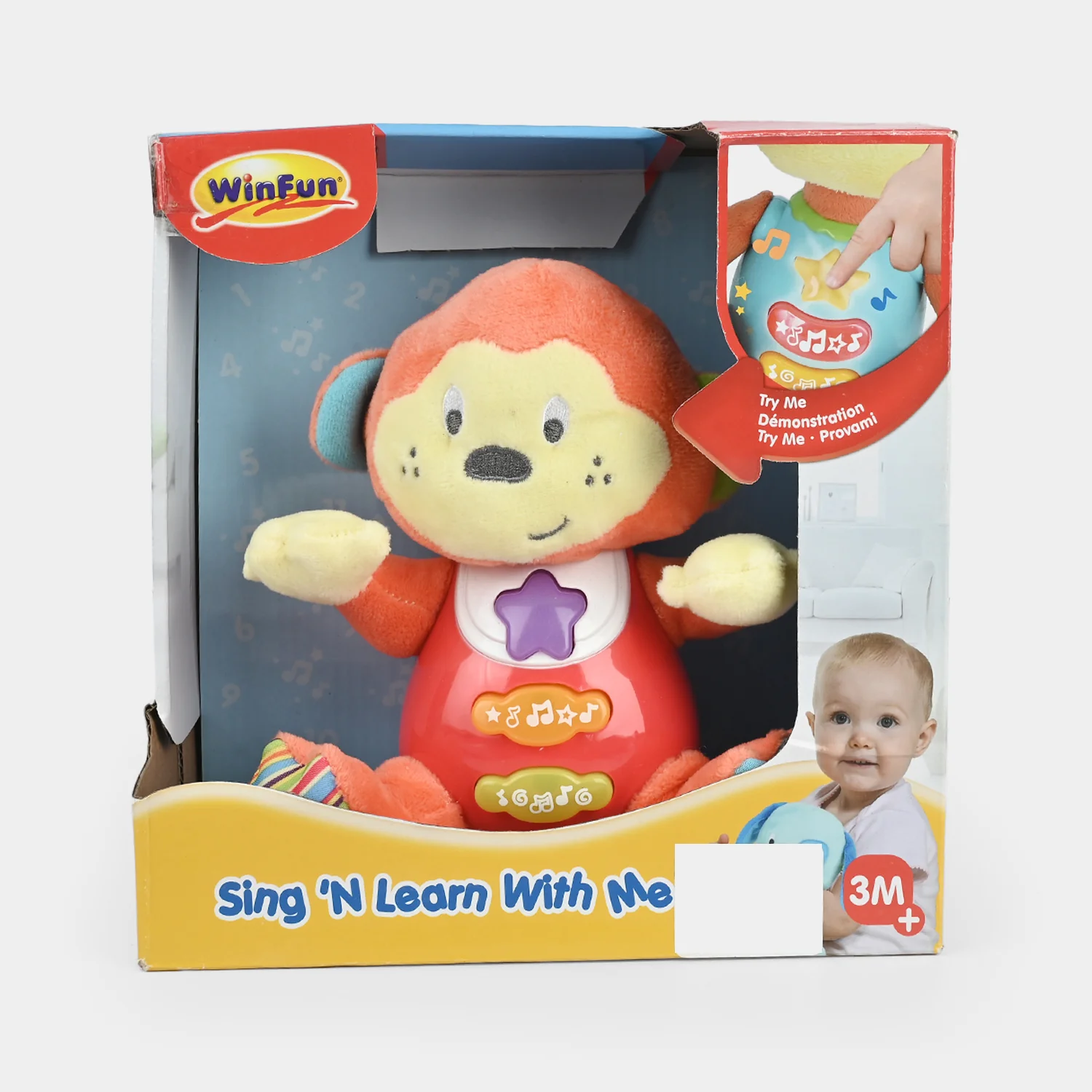 WinFun Sing ’N Learn Musical Monkey Toy (3M+) - Image 3