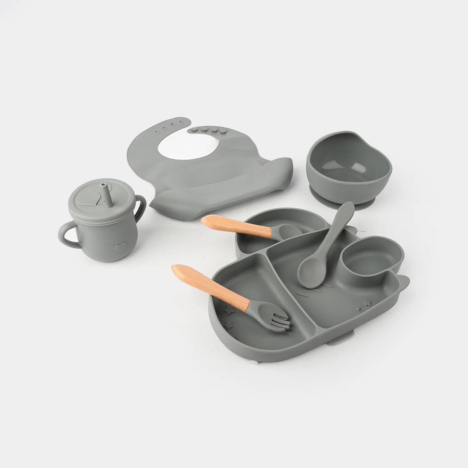 Adorable Food Grade Silicone Baby Tableware Set 7Pcs Set | 1545